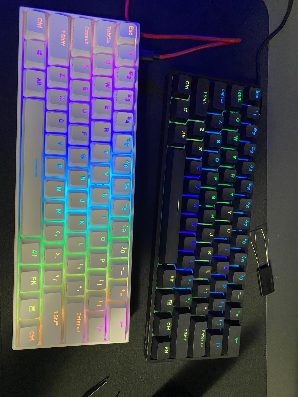 Anne Pro 2 Mechanical Gaming Keyboard 60% True RGB Backlit - Wired/Wireless Bluetooth 5.0 PBT Type-c Up to 8 Hours Extended Battery Life, Full Keys Programmable (Gateron Blue, White) customer photo 2