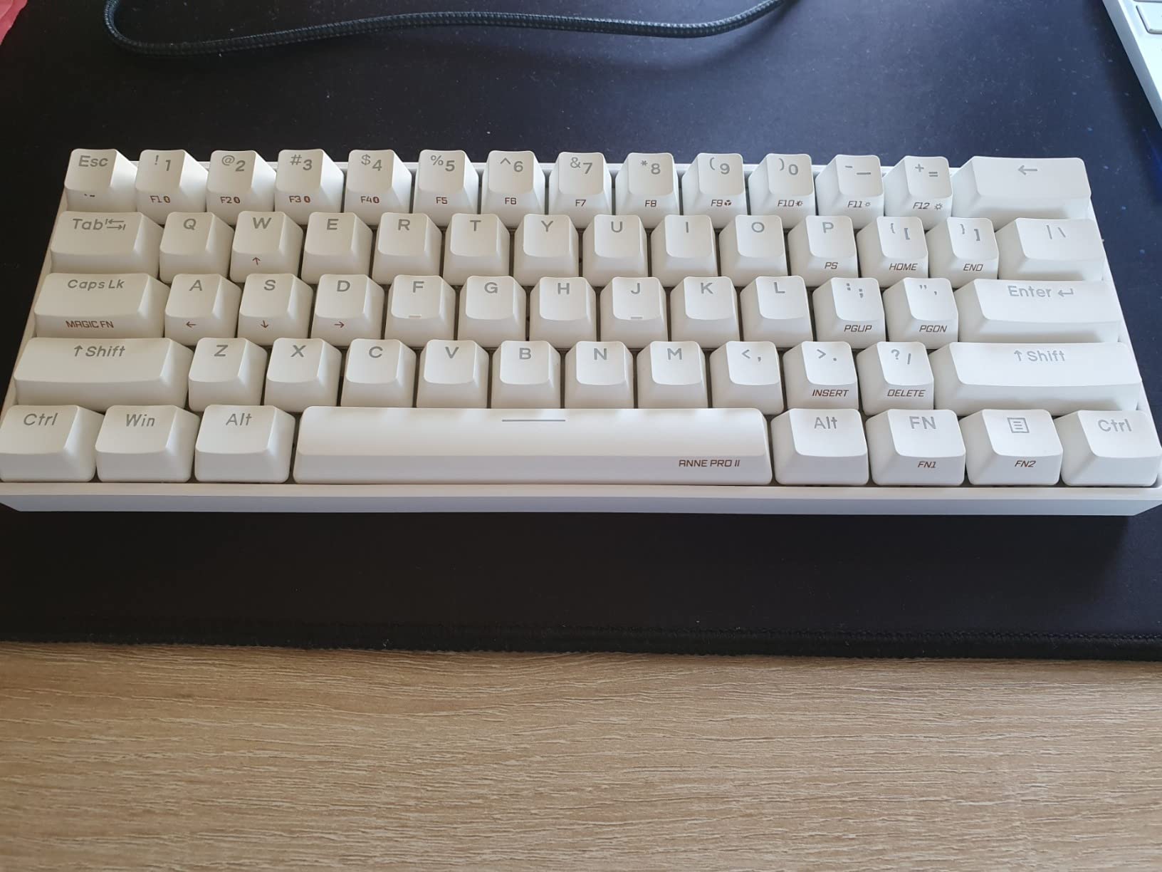 Anne Pro 2 Mechanical Gaming Keyboard 60% True RGB Backlit - Wired/Wireless Bluetooth 5.0 PBT Type-c Up to 8 Hours Extended Battery Life, Full Keys Programmable (Gateron Brown, White) customer photo 1