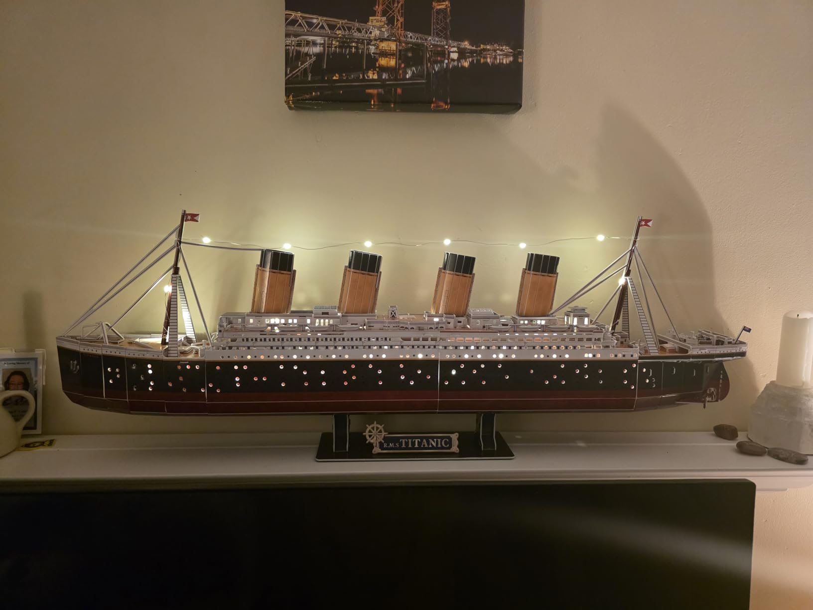 CubicFun 3D Puzzles for Adults - Led Pirate Ship Queen Anne's Revenge - Large 27'' Sailboat customer photo 1
