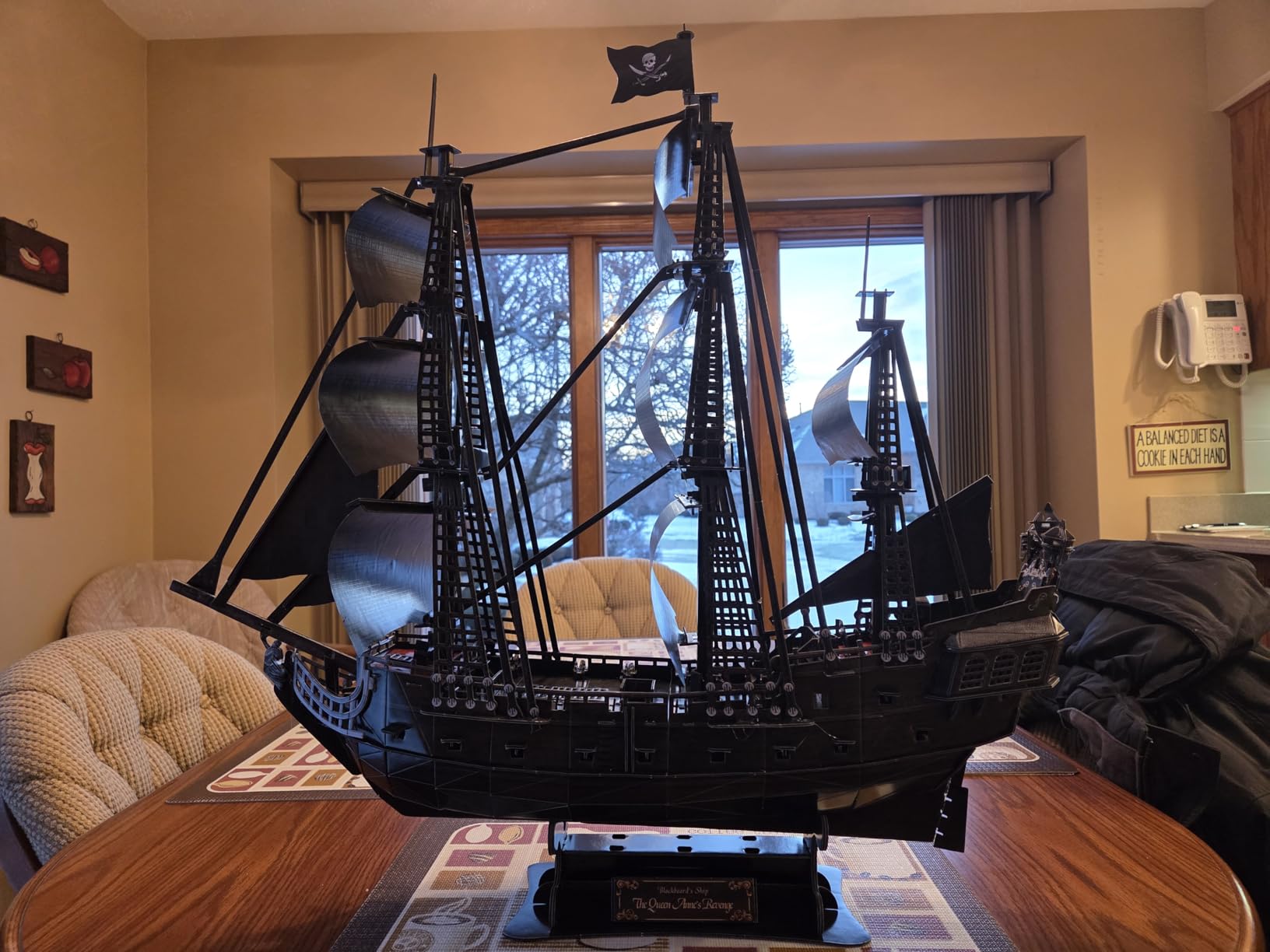 CubicFun 3D Puzzles for Adults - Led Pirate Ship Queen Anne's Revenge - Large 27'' Sailboat customer photo 2