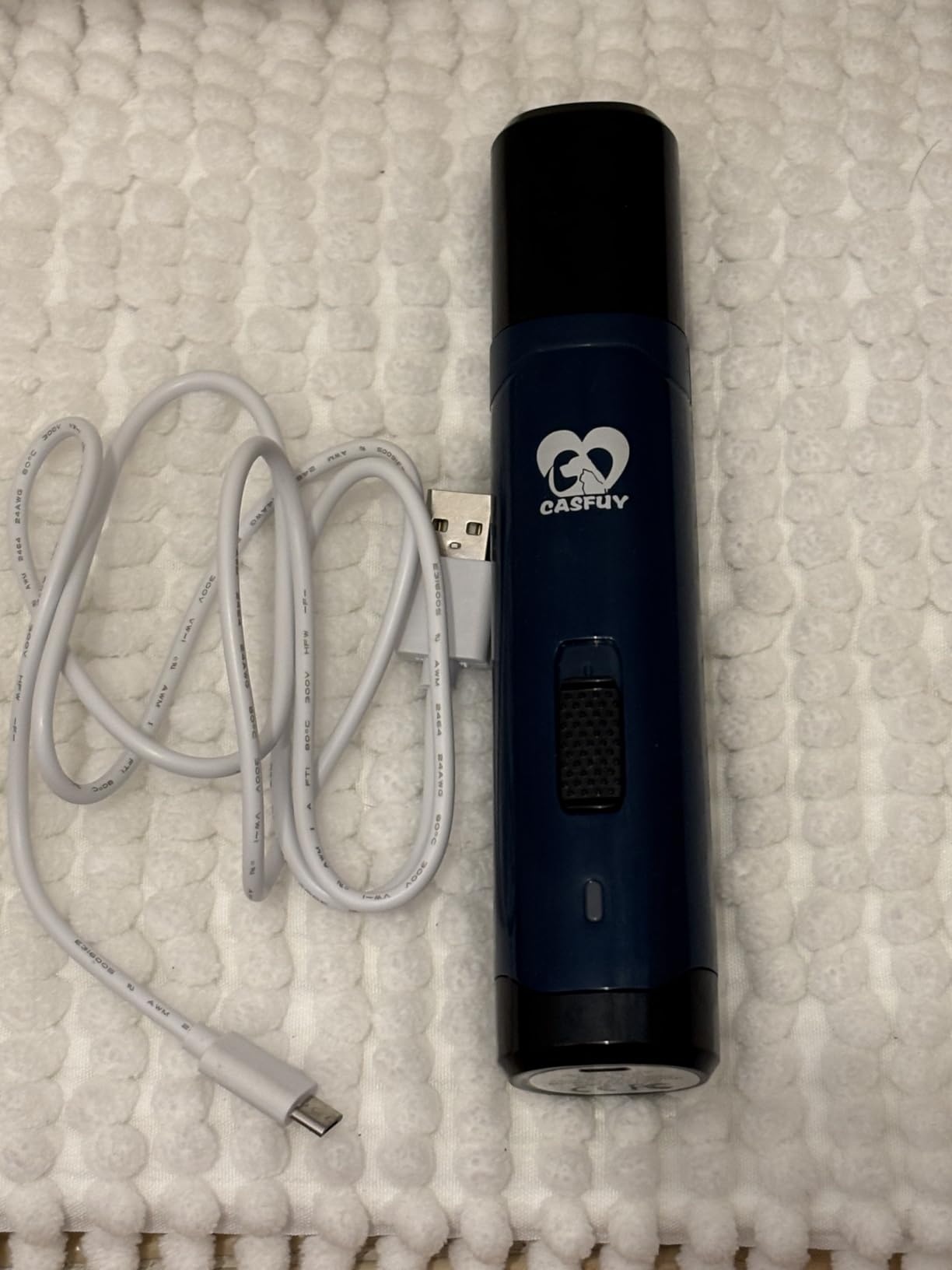 Casfuy Dog Nail Grinder Upgraded - Professional 2-Speed Electric Rechargeable Pet Nail Trimmer Painless Paws Grooming & Smoothing for Small Medium Large Dogs & Cats (Dark Blue) customer photo 1
