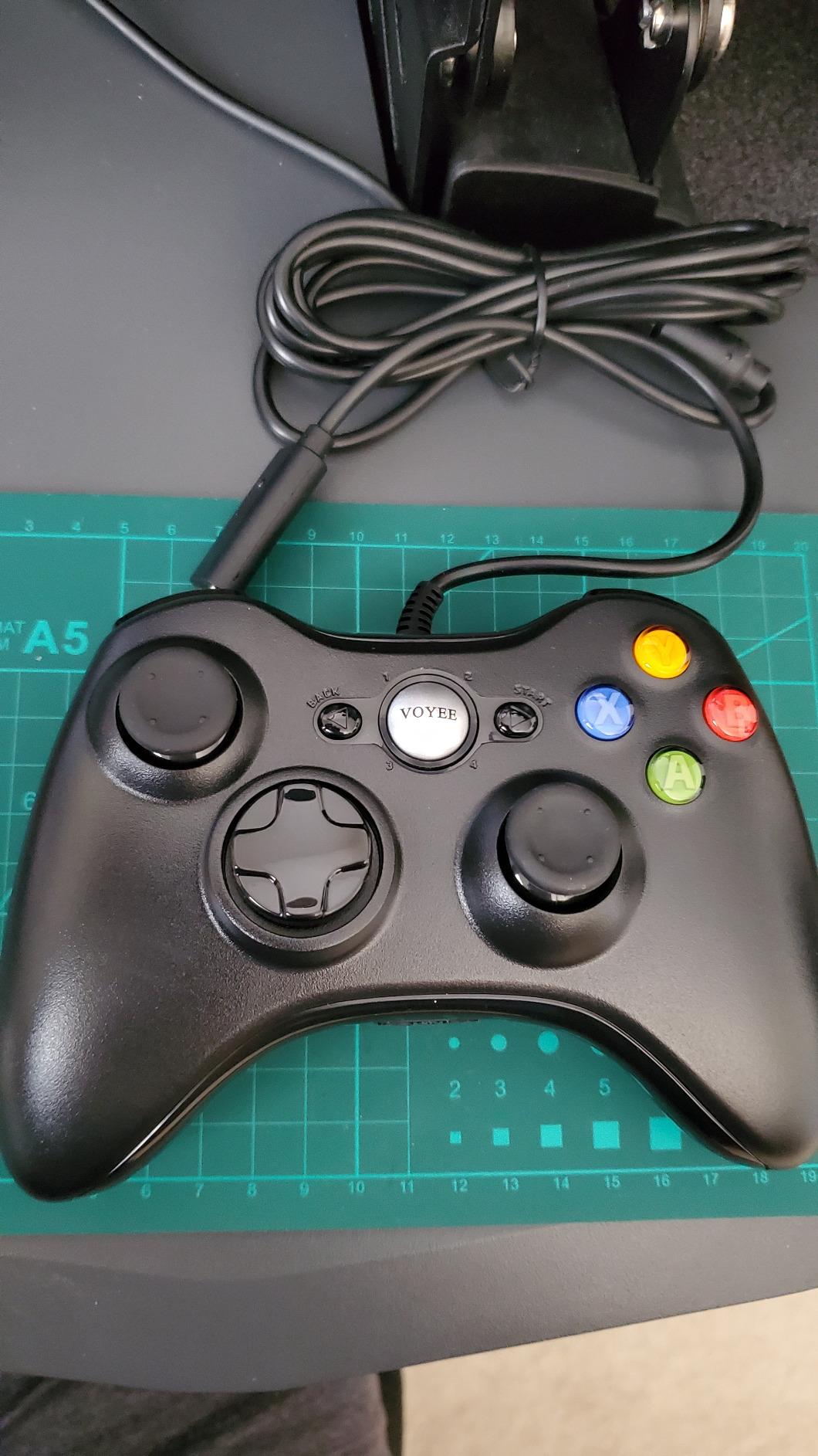 VOYEE PC Controller, Wired Controller Compatible with Microsoft Xbox 360 & Slim/PC Windows 10/8/7, with Upgraded Joystick, Double Shock | Enhanced (Black) customer photo 2