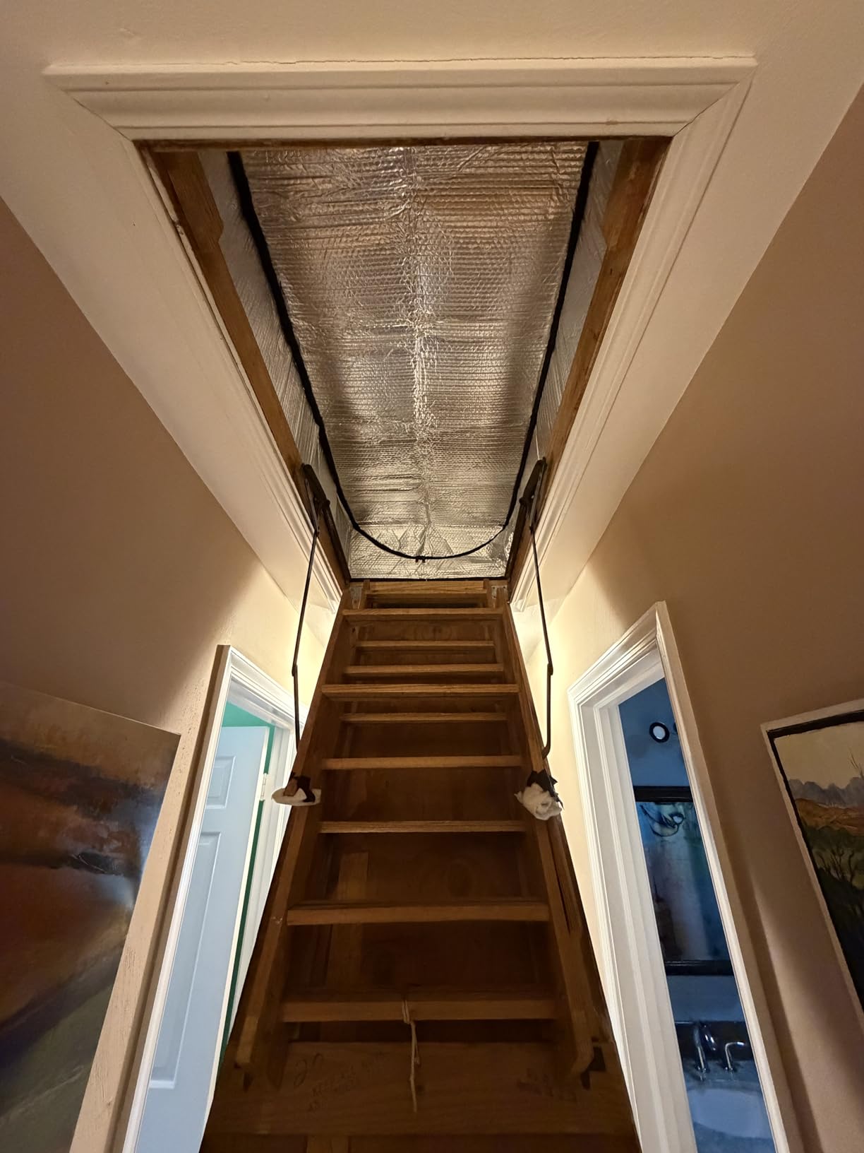 Attic Stairway Insulation Cover - Premium Energy Saving Attic Stairs Door Ladder Insulator Pull Down Tent with Zipper 25 in x 54 in x 11In (Attic Cover) customer photo 1