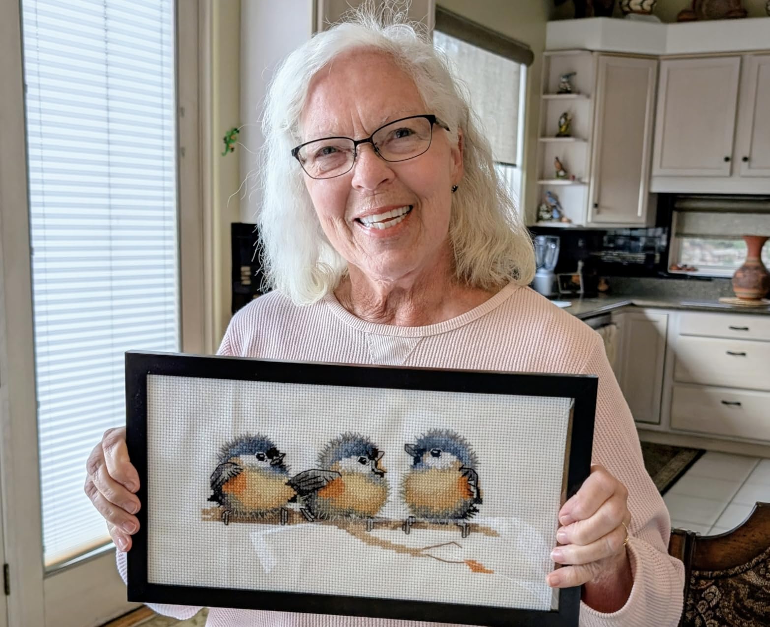 Cross Stitch Kits, Three Birds Awesocrafts Easy Patterns Cross Stitching Embroidery Kit Supplies Christmas Gifts, Stamped or Counted (Birds, Stamped) customer photo 2