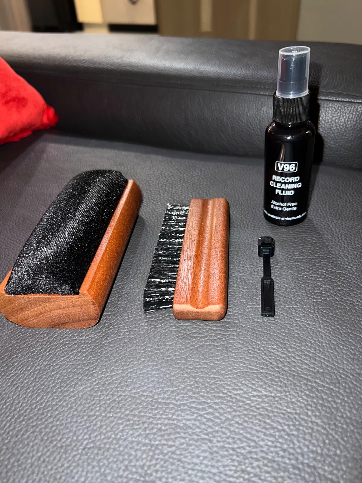 Vinyl Buddy 5-in-1 Vinyl Record Cleaning Kit | Premium Hardwood Velvet & Microfiber Brush, Stylus Brush, Alcohol-Free Solution & Storage Pouch - Clean, Protect & Restore Your LPs customer photo 2