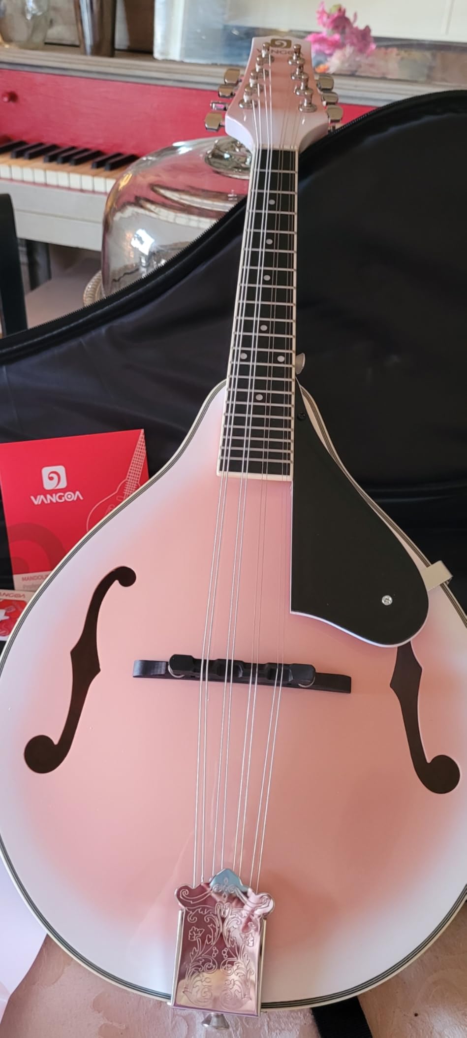 Vangoa Mandolin Musical Instrument A Style, Acoustic Mandolin Instrument Kit Italian 8 String for Professional Beginners Adults Teens Youth Kids, Sunburst, Glossy customer photo 1