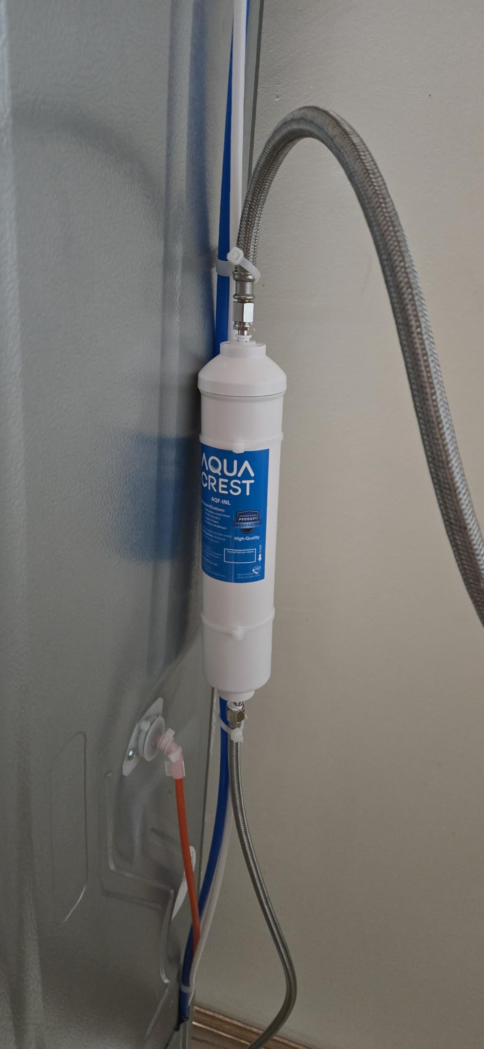 AQUA CREST 5 Years Inline Water Filter for Ice Maker with 1/4-Inch Direct Connect Fittings, Idea for Ice Maker, Refrigerator, RV,1/4 Inline Water Filter for Refrigerator Reduces Chlorine, Taste & Odor customer photo 1