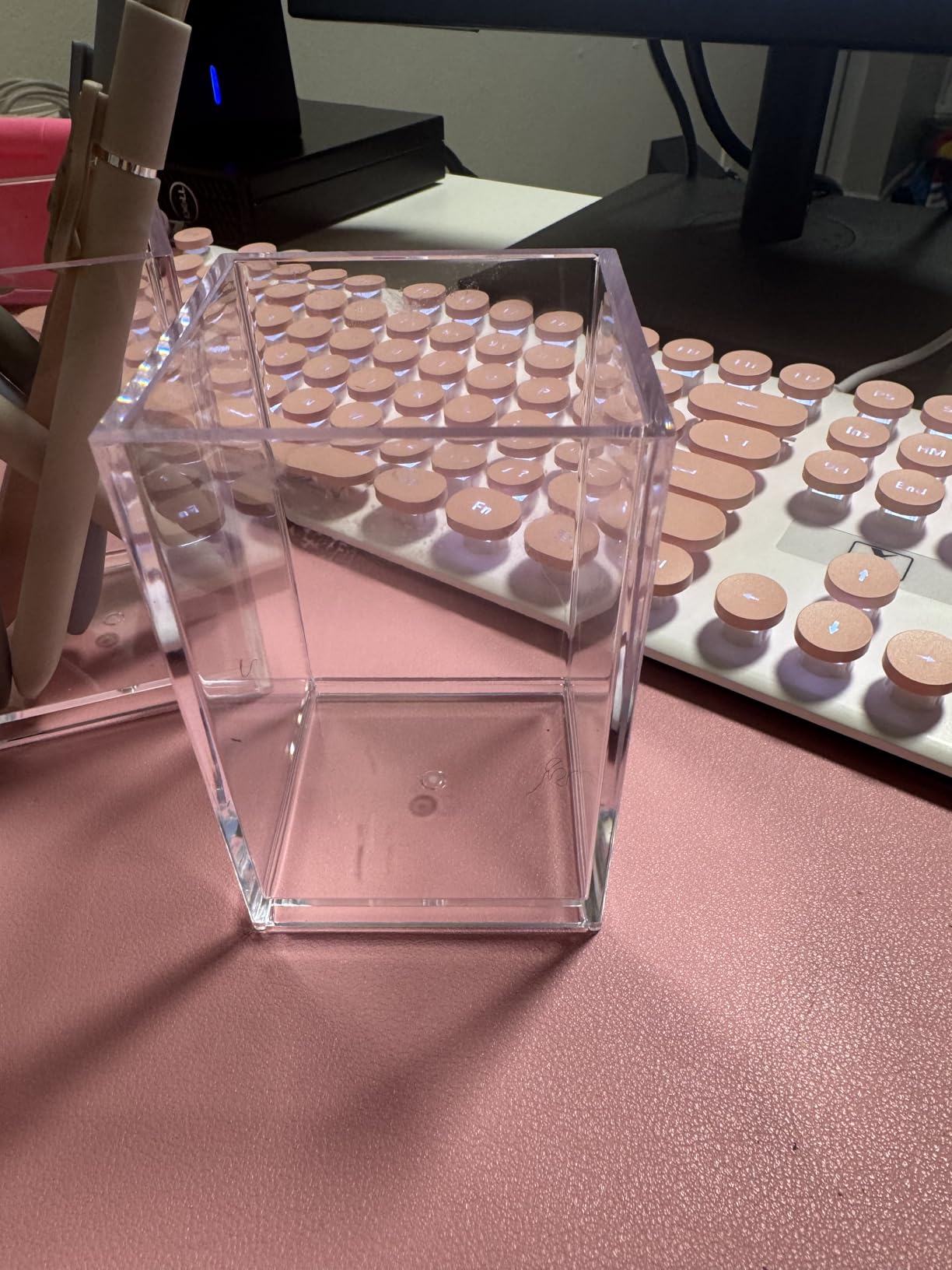 2 Pack Clear Acrylic Pencil Pen Holder Cup, Desk Accessories Holder, Makeup Brush Storage Organizer customer photo 2