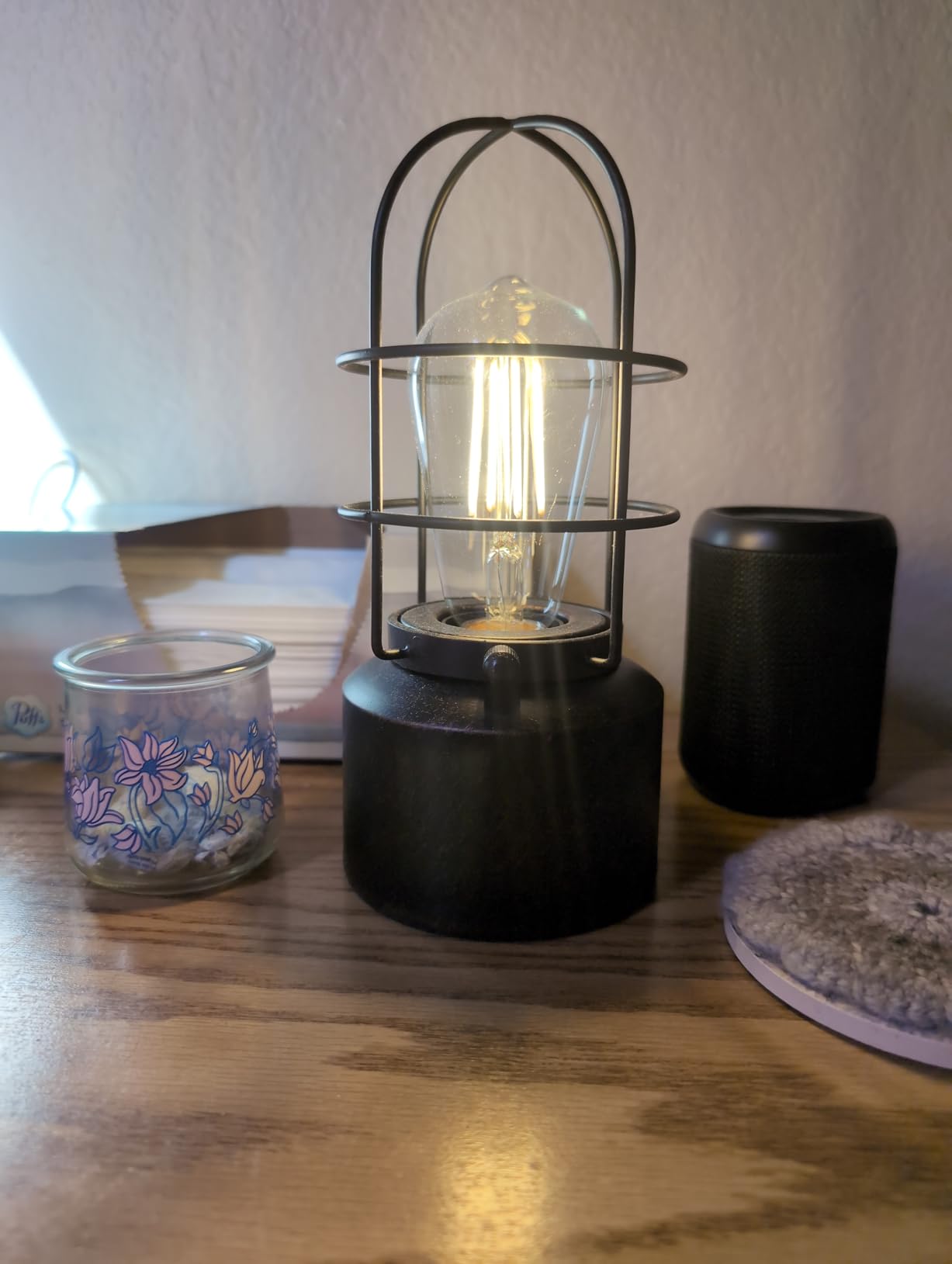 Haian Support Small Touch Table Lamp for Small Spaces - 3 Way Dimmable Industrial Bedside Lamp - Steampunk Antique Nightstand Desk for Bedroom, Living Room (Bulb Included) customer photo 2
