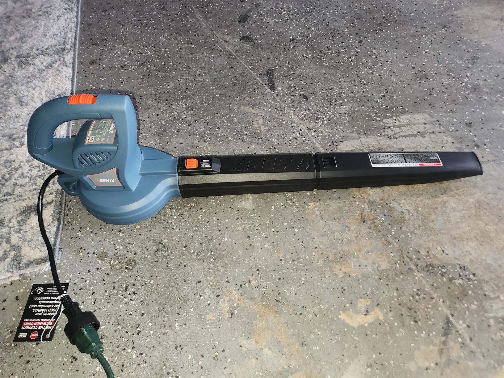 SENIX 12 AMP Leaf Blower, 3-in-1 Handheld Electric Leaf Blower, Vacuum, and Mulcher, 420 CFM, 179 MPH Airflow,Corded Blowers with Reusable Collection Bag (BLVE12-M) customer photo 2