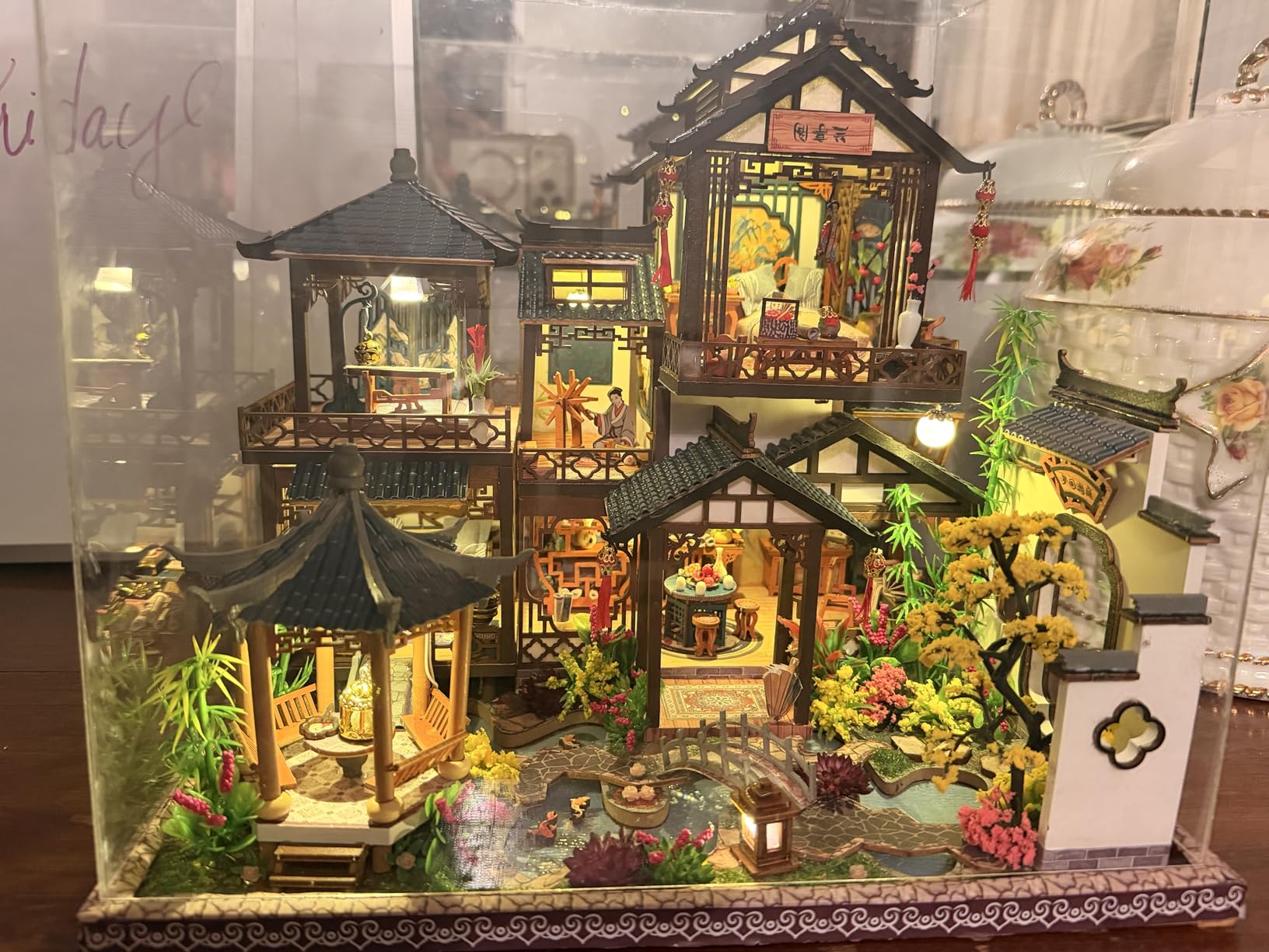 Spilay DIY Dollhouse Miniature with Wooden Furniture,DIY Dollhouse Kit Big Japanese Courtyard Model with LED & Music Box,1:24 Scale Creative Room Gift Idea for Adult Friend Lover (Yaquan Courtyard) customer photo 1