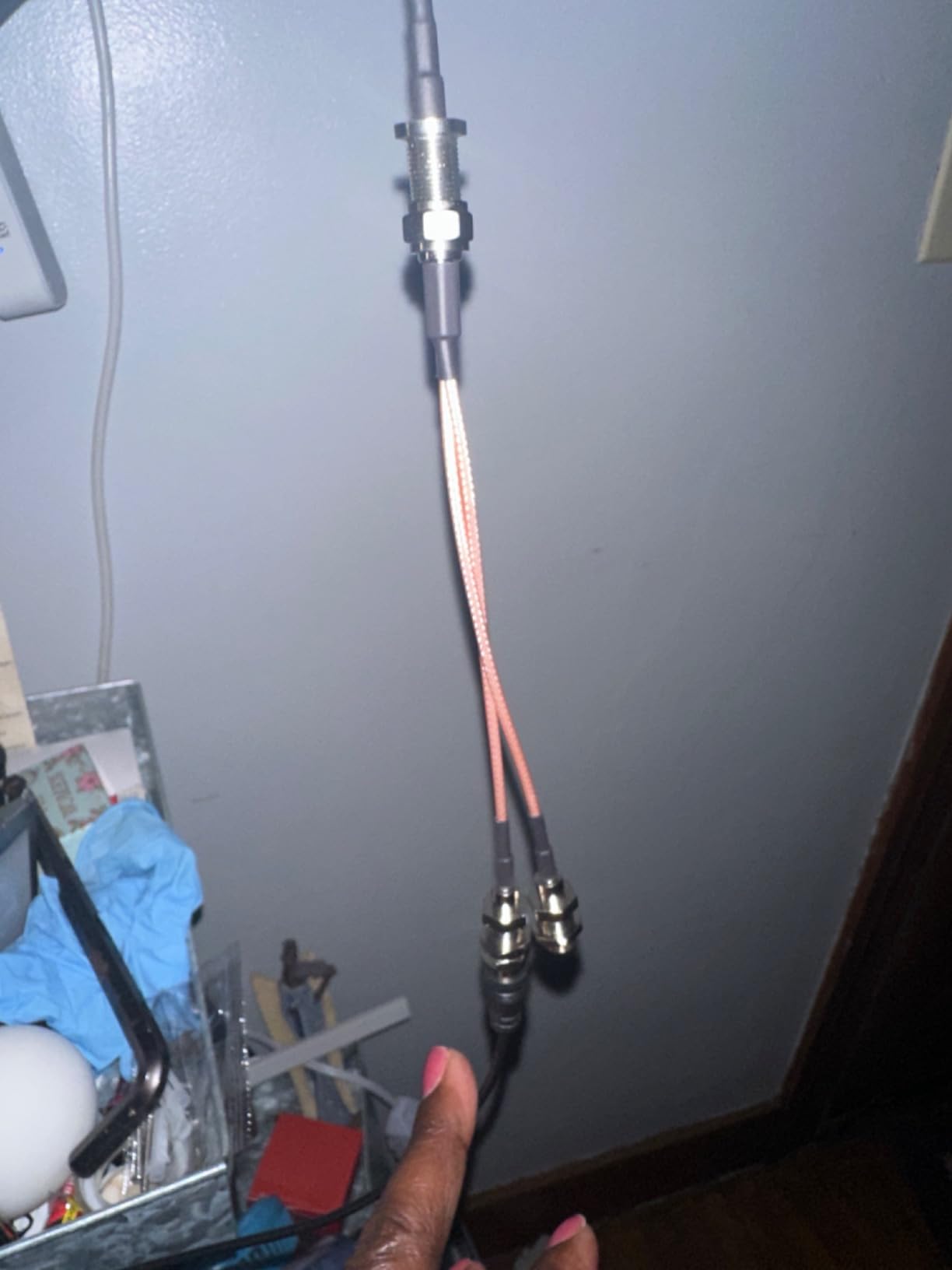 Superbat F-Type Splitter Cable F Male to F Dual Female Coax Splitter Cable V-Type F Type TV Splitter Cable Satellite 75ohm 15cm(6 inches) customer photo 2
