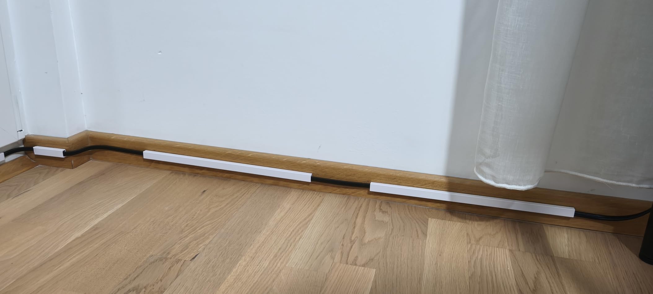 Delamu Cord Hider, 62.8in Cord Covers for 6-8 Wires on Wall, Cable Hider Cable Management, Wire Hiders for TV on Wall, Wire Covers for Cords, Cable Cover Wall, 4X L15.7 W2.36 H0.75in, White customer photo 1