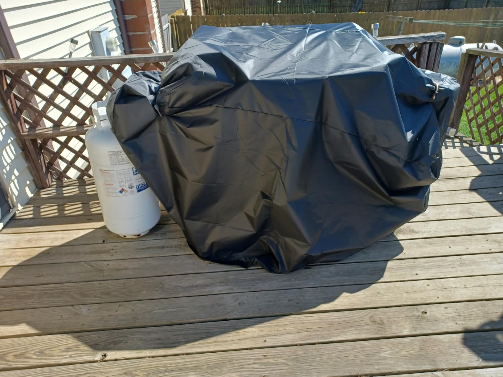 i COVER Grill Cover, 58 inch BBQ Grill Cover for Outdoor Grill, Anti-UV & Fade Resistant Gas Grill Cover, Waterproof Barbecue Grill Covers for Weber, Char-Broil, Nexgrill and More, Black customer photo 1