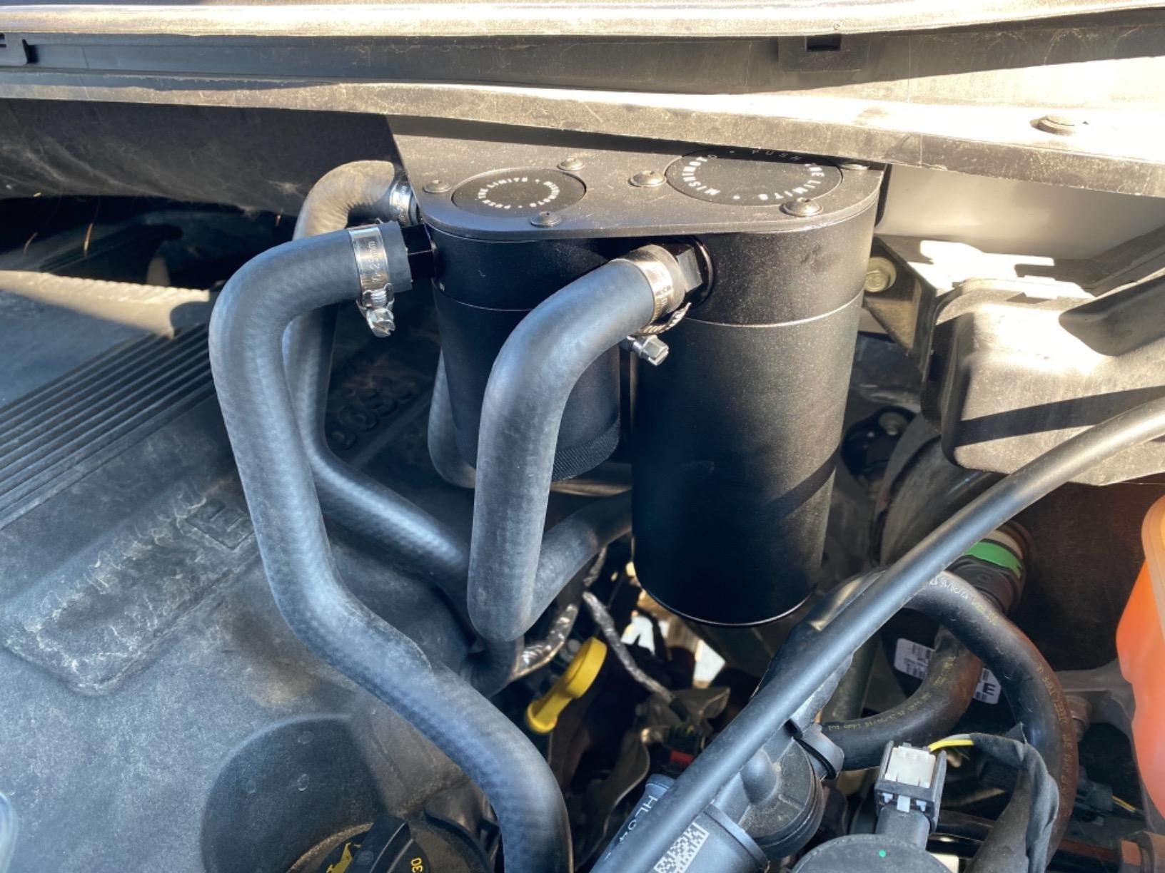 Mishimoto MMBCC-F35T-17SBE Baffled Oil Catch Can Kit Compatible With Ford F-150 3.5L EcoBoost/Raptor 2017+ Black customer photo 2