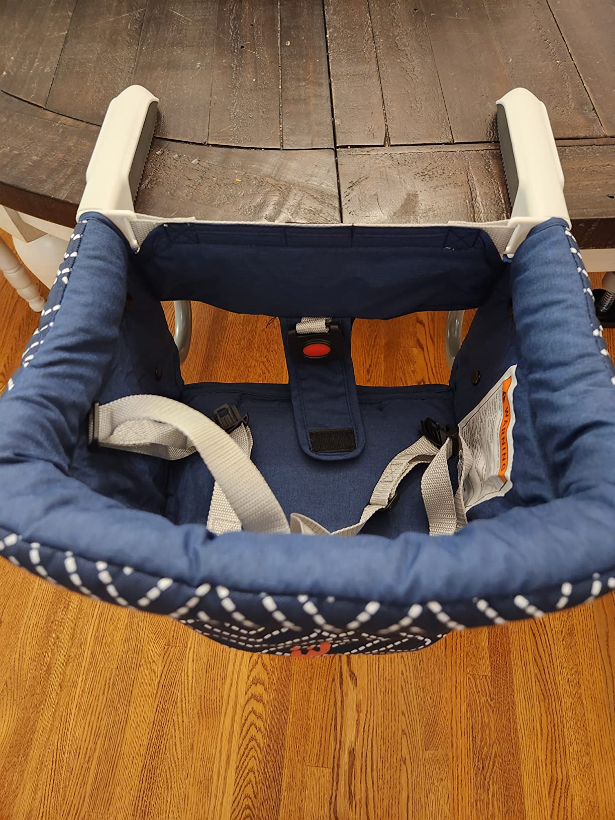 MTWML Hook On High Chair with Tray,Portable Baby High Chair that Attaches to Table,Clip On Fast Table Seat for Babies and Toddlers.Baby Feeding Seat for Dining Tables and Counter(Stripe-Black) customer photo 1