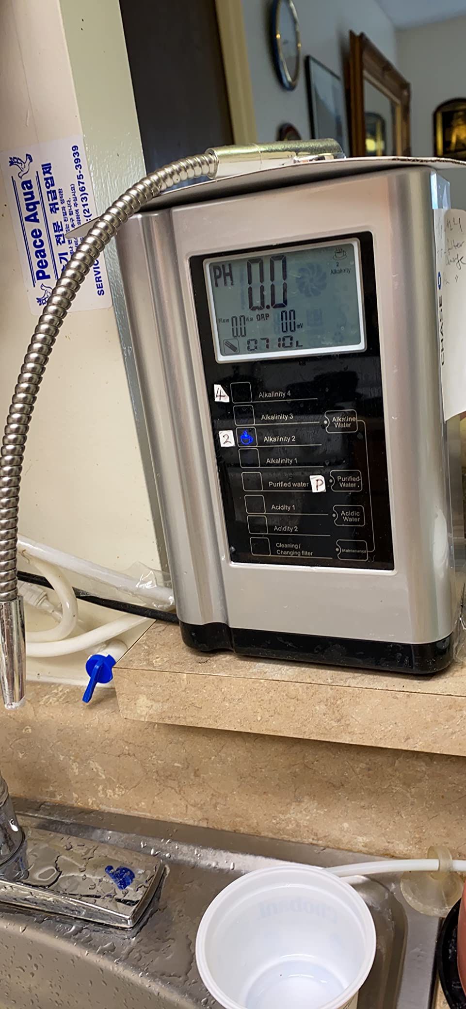 Water Ionizer, Water Purifier Machine PH 3.5-10.5 Alkaline Acid Water Machine, Up to -500mV ORP, 8000 Liters Per Filter, 7 Water Settings, Auto-Cleaning, Intelligent Voice (Silver) customer photo 2
