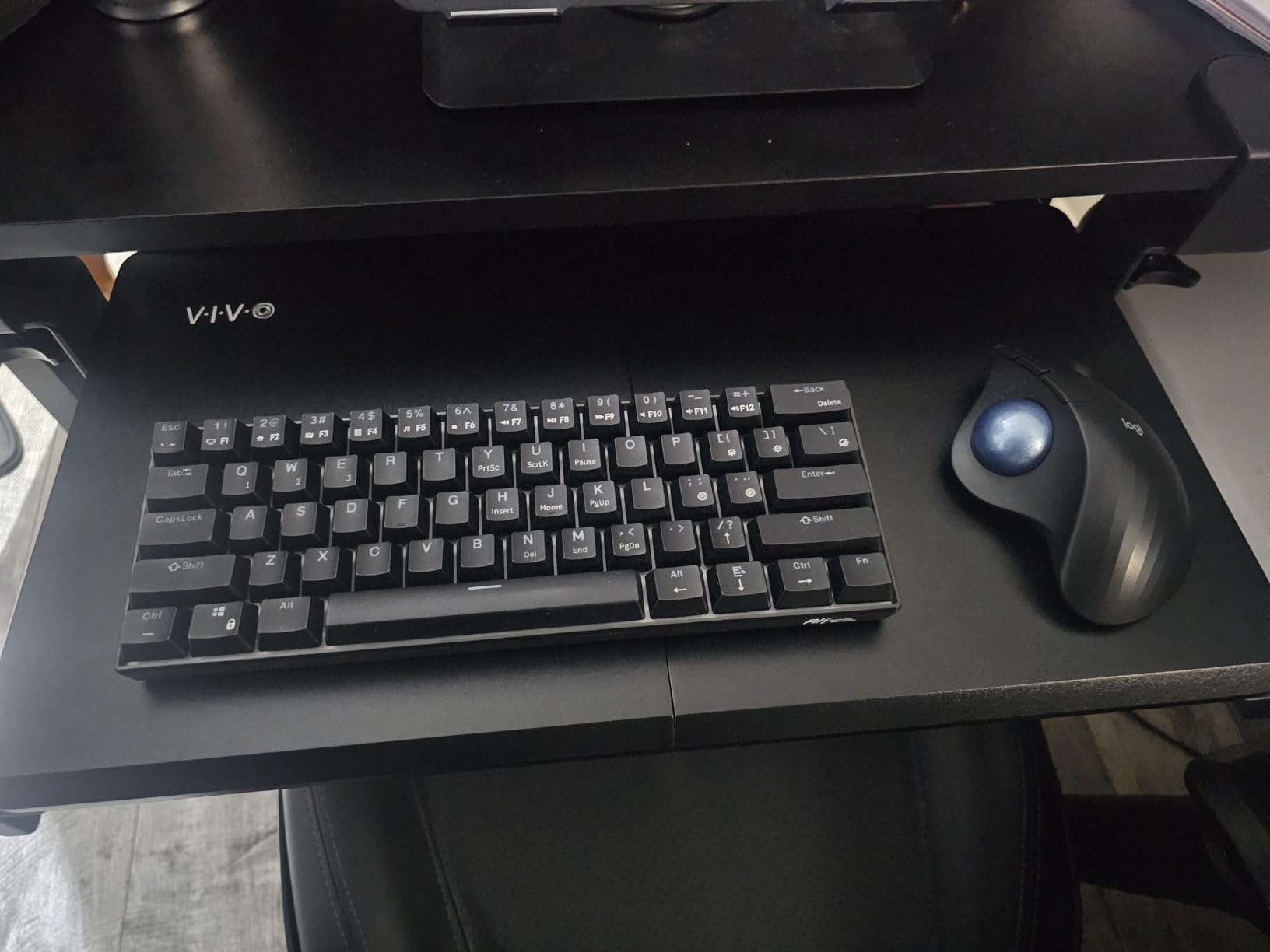 VIVO Small Keyboard Tray, Under Desk Pull Out with Extra Sturdy C Clamp Mount System, 20 Inches (26 Inches Including The Clamps) x 11 Inches Slide-Out Platform Computer Drawer for Typing, Black customer photo 1