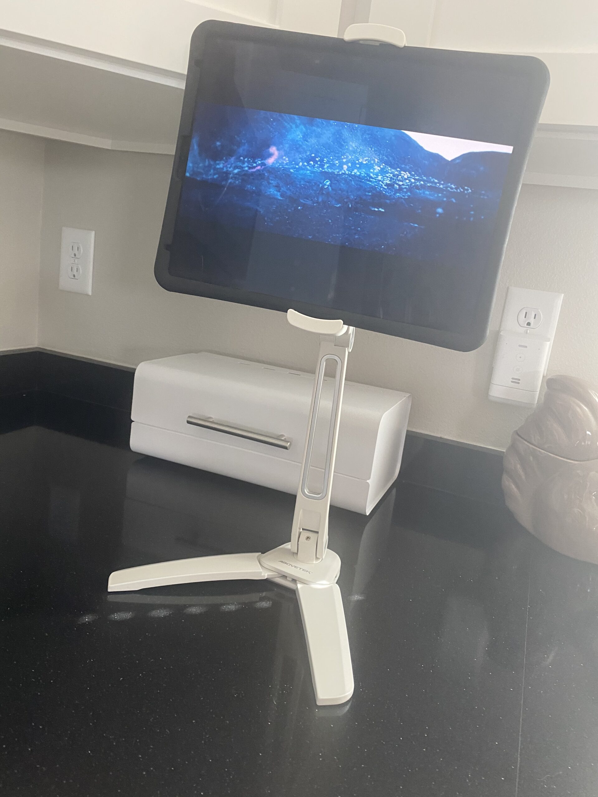 AboveTEK iPad Wall Mount, 3 in 1 Highflex 360° Under Cabinet iPads Mount for Kitchen, Tablet Celling Under Counter Holder, Kitchen Tablet Mount Fits 4.7