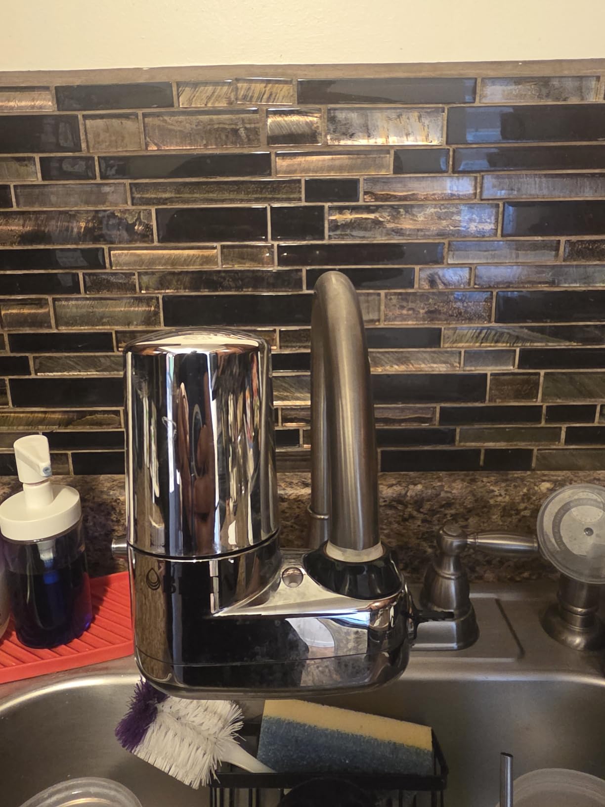 Brita Faucet Mount Water Filter System, Chrome, No-Wait Filtration, Easy Install, Multi-Use Tap Water Filter for Kitchens, Bathrooms & Small Spaces customer photo 1