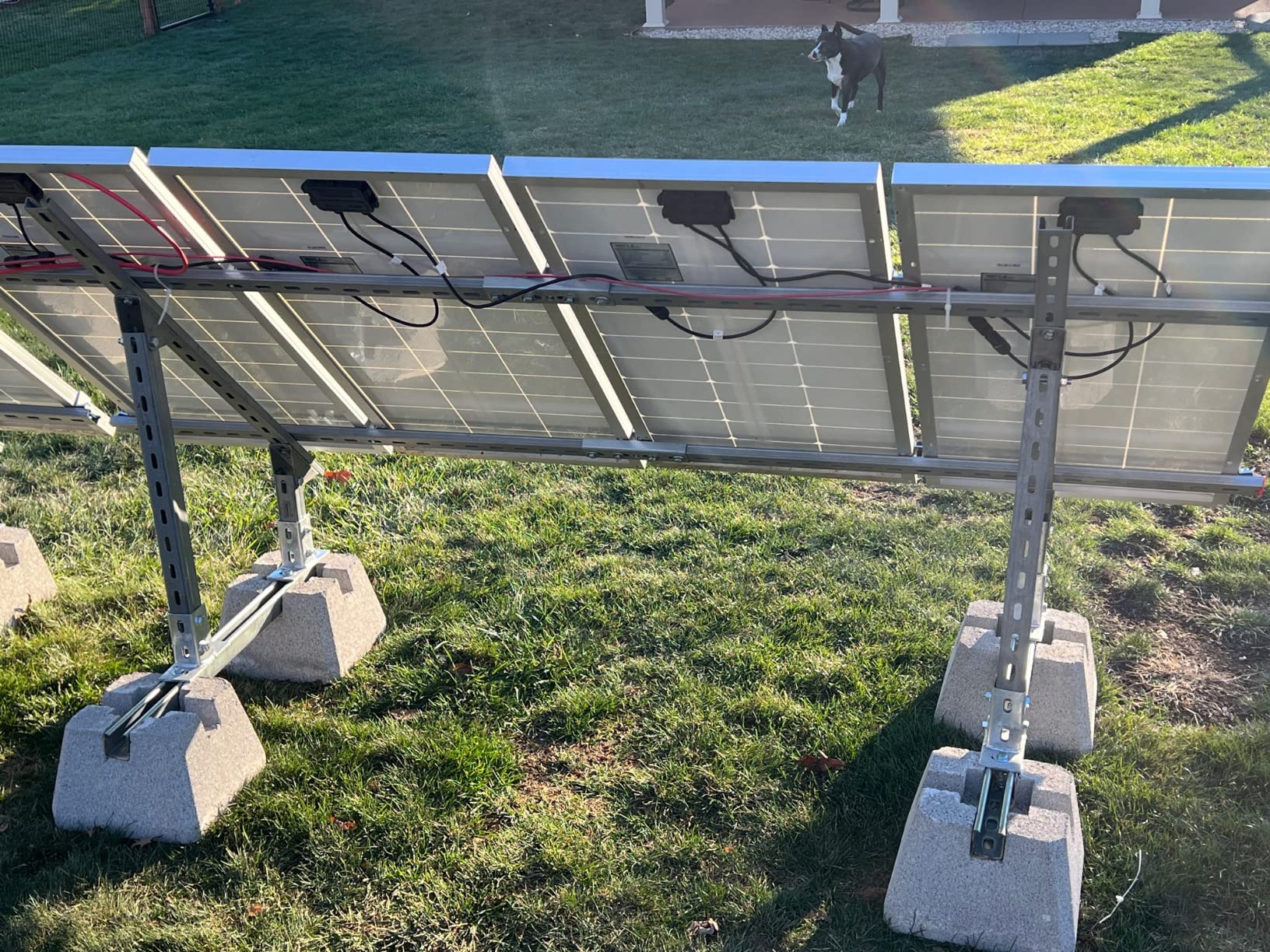 ECO-WORTHY Upgraded Solar Ground Mount Adjustable Multi-Pieces Solar Panel Mounting Brackets Kit System for 4pcs 200W/3pcs 300W/2pcs 400W Solar Panels for Ground, Open Space, Cabins and Backyard Sheds customer photo 1