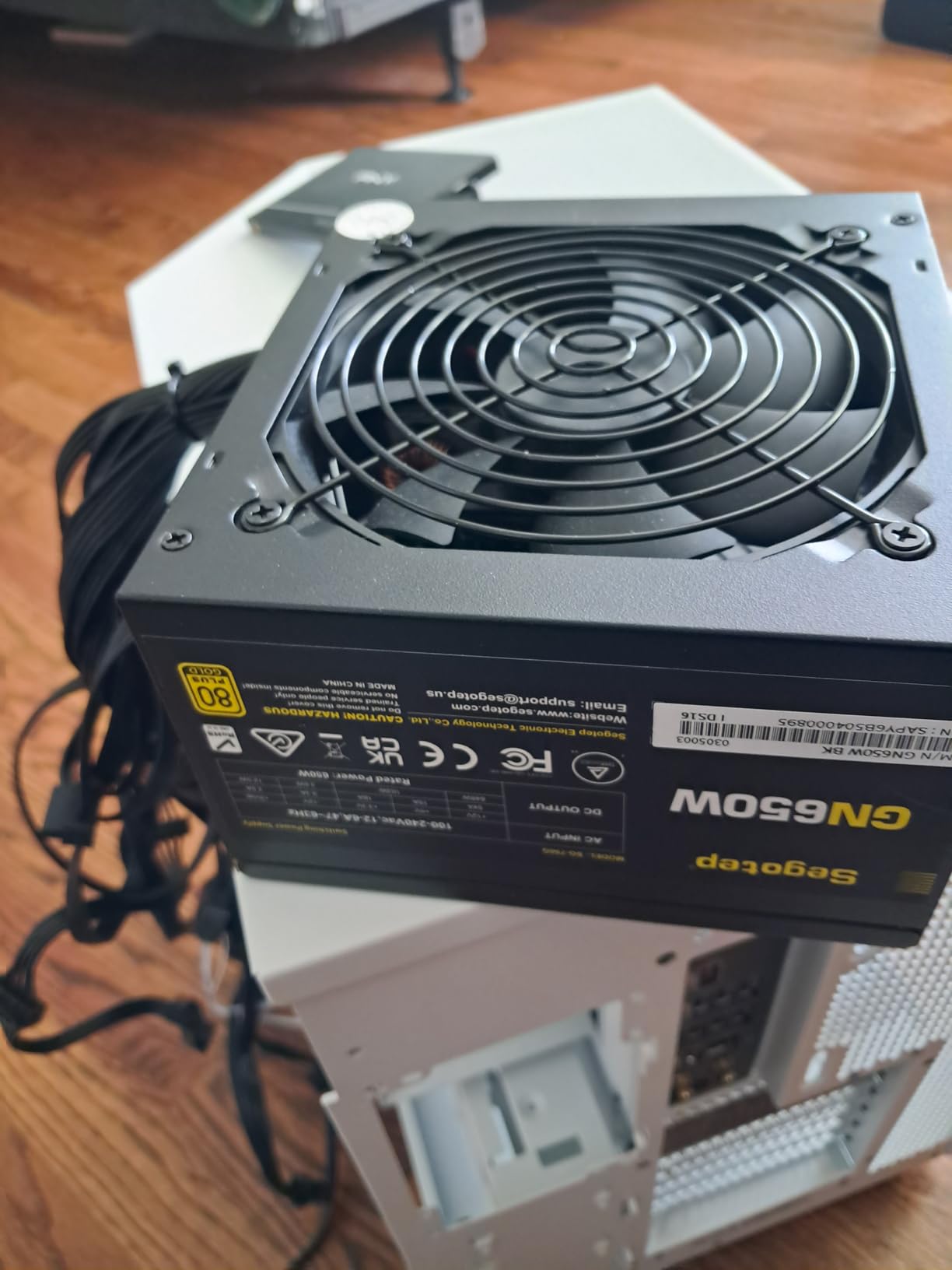 Segotep 650W 80 Plus Gold Certified Non-Modular ATX Power Supply with 6+2 Pin Connectors PFC Protection and RoHS Compliance, 120mm Silent Fan Gaming PSU GN-650 Black customer photo 1
