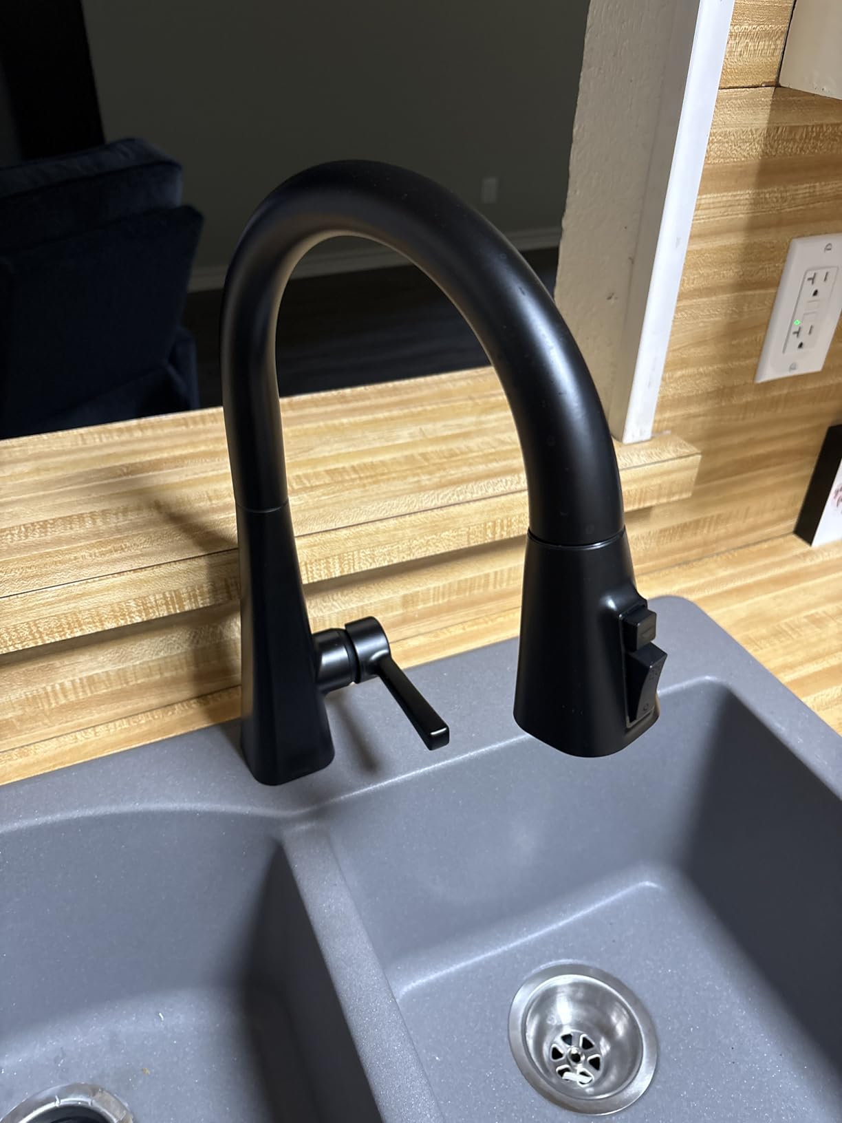 Delta Lenta Brushed Nickel Kitchen Faucet with Pull Down Sprayer, SpotShield Stainless customer photo 1