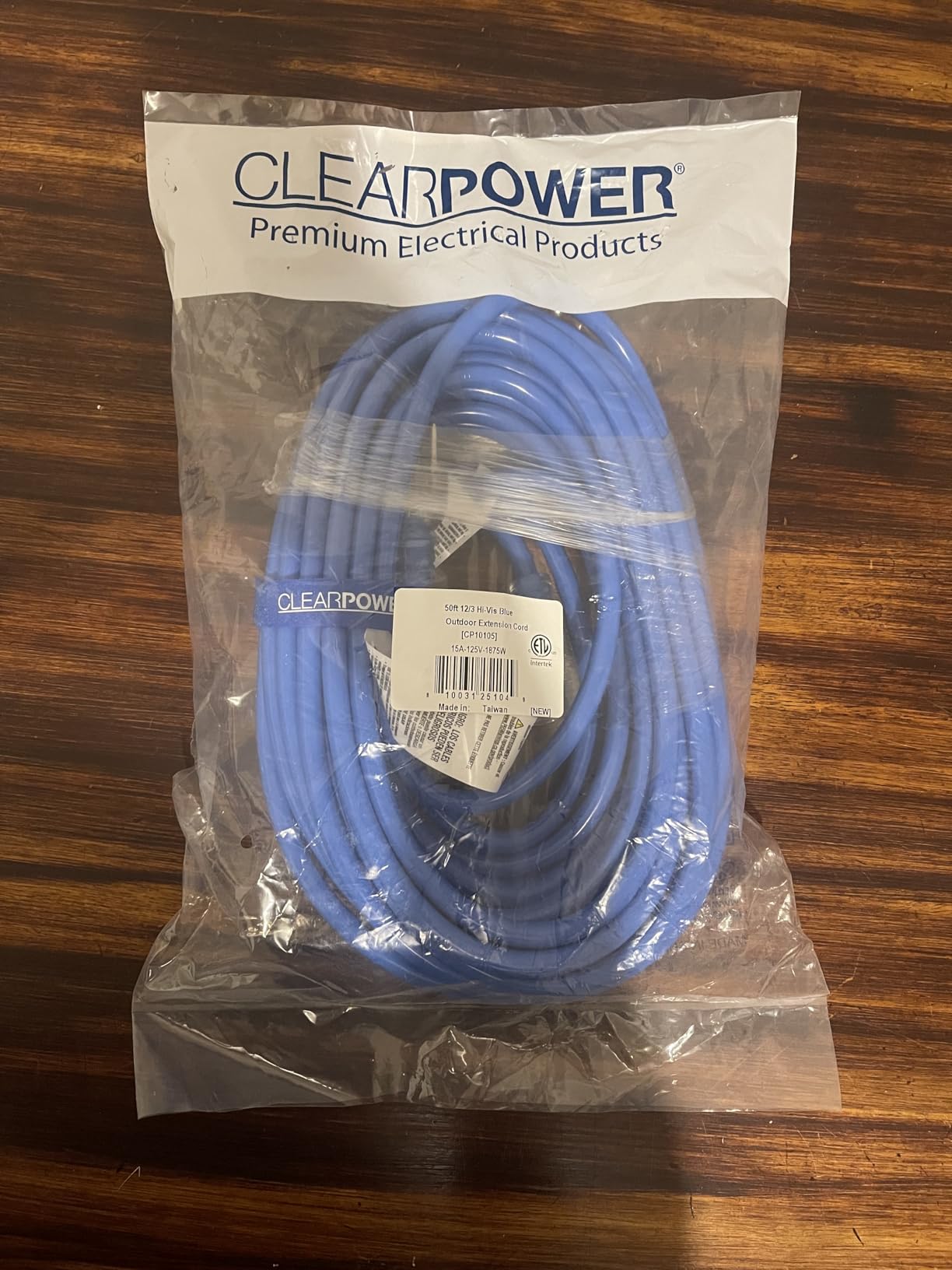 Clear Power 50 ft 12/3 SJTW Heavy Duty Outdoor Extension Cord, Water & Weather Resistant, Flame Retardant, Yellow, 3 Prong Grounded Plug, CP10145 customer photo 1