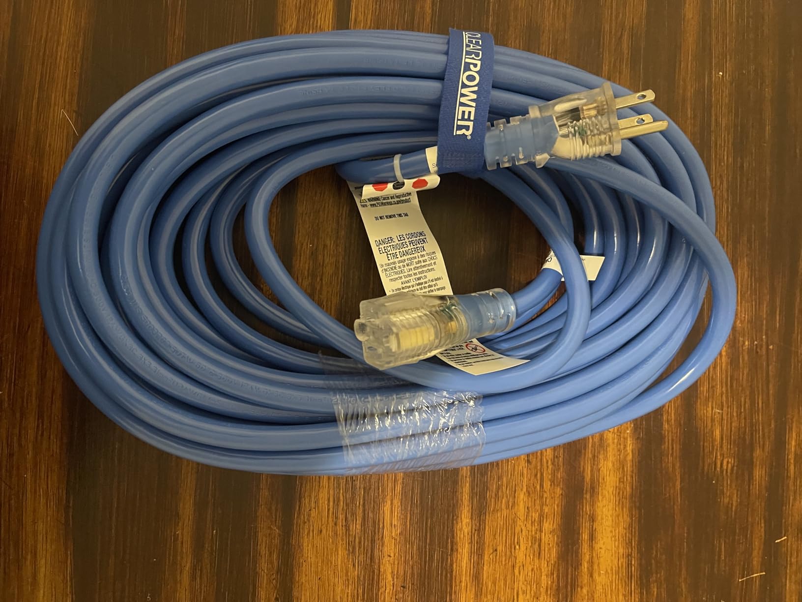 Clear Power 50 ft 12/3 SJTW Heavy Duty Outdoor Extension Cord, Water & Weather Resistant, Flame Retardant, Yellow, 3 Prong Grounded Plug, CP10145 customer photo 2