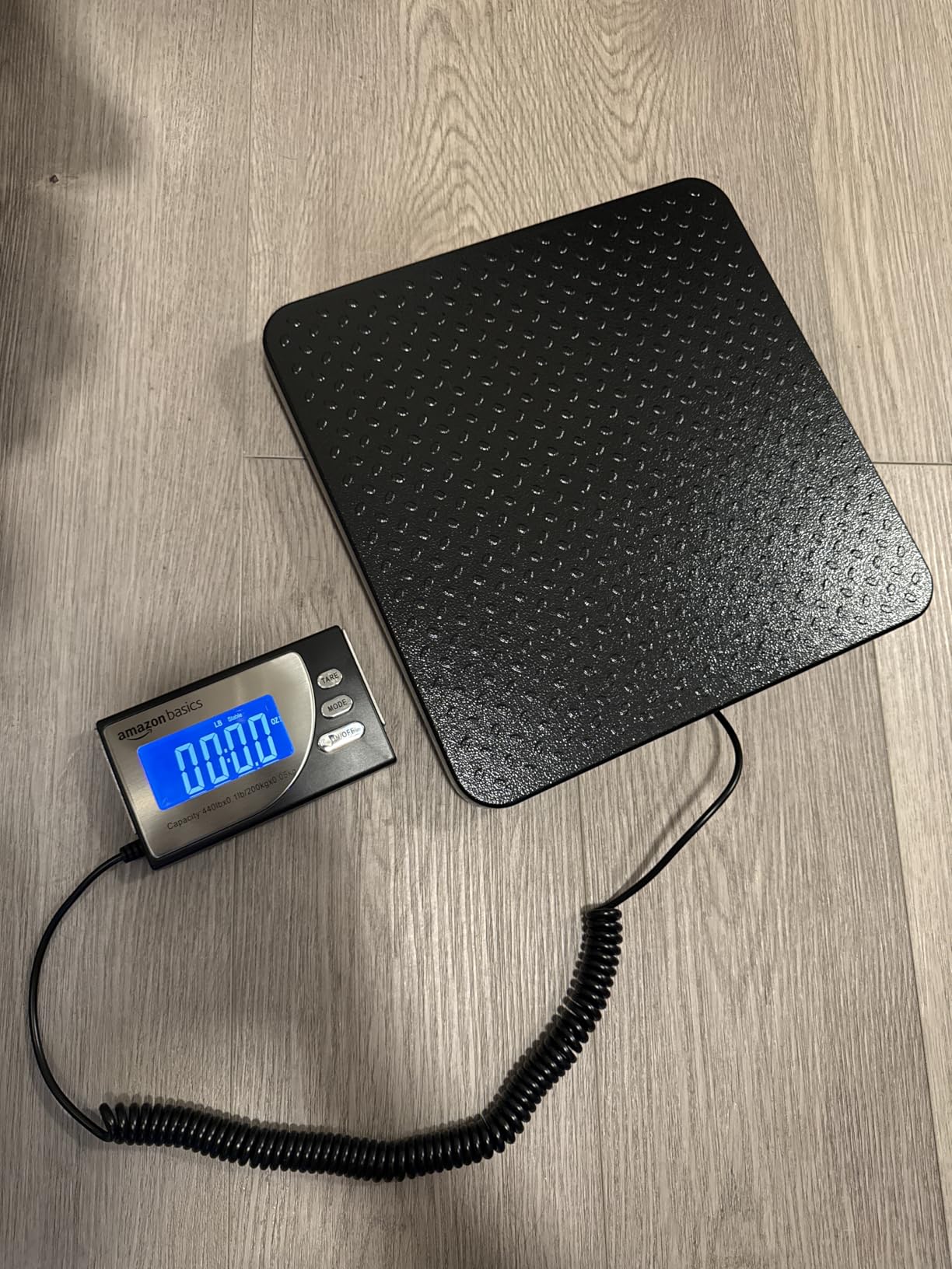 Amazon Basics Digital Postal Shipping Scale with Tare Function, AC Adapter, 65 lb Capacity, 0.1 oz Readability, LCD Display, Black customer photo 1
