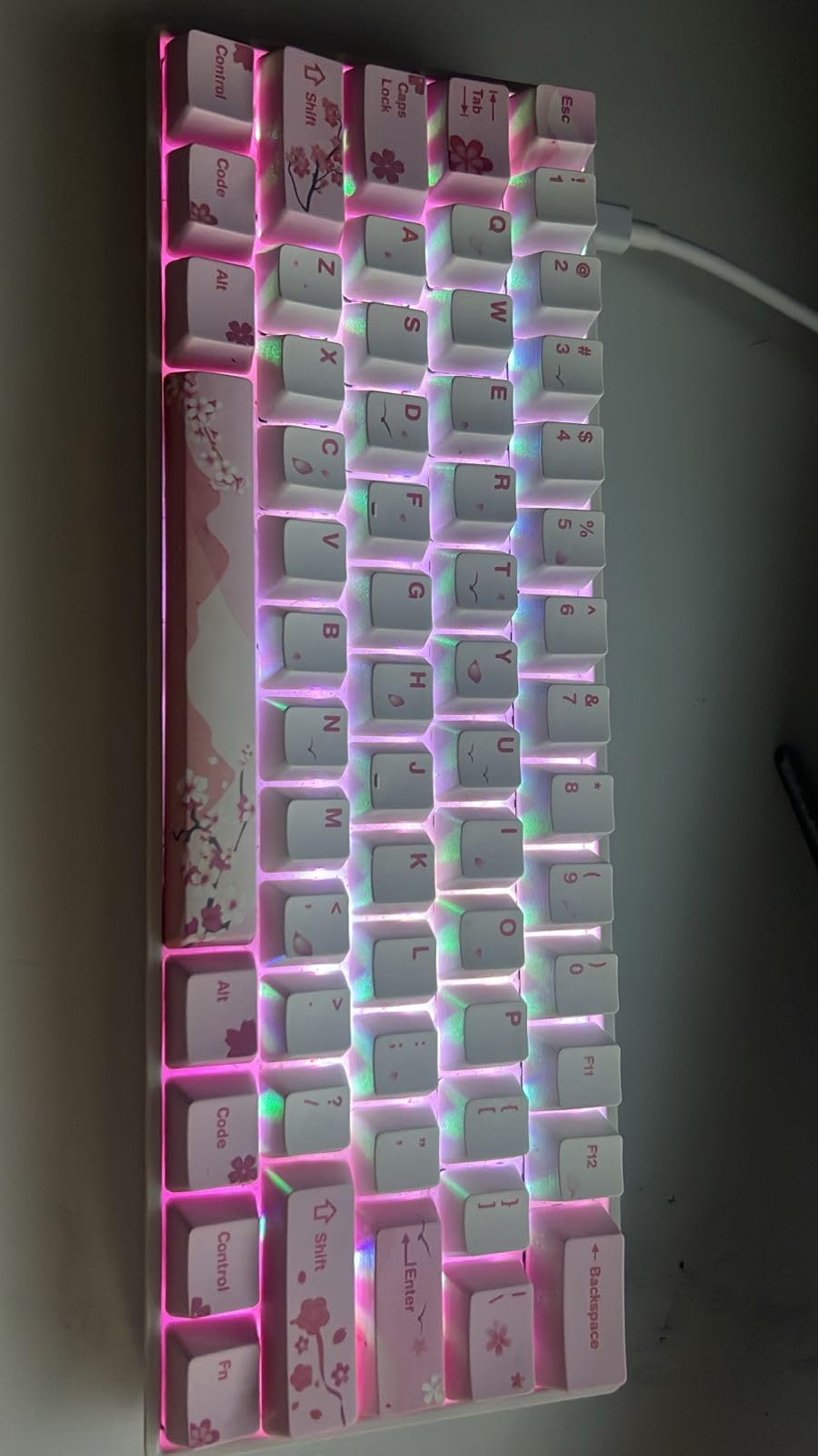 HK GAMING GK61 Mechanical Gaming Keyboard - 61 Keys Multi Color RGB Illuminated LED Backlit Wired Programmable for PC/Mac Gamer (Gateron Optical Yellow, Black) customer photo 1
