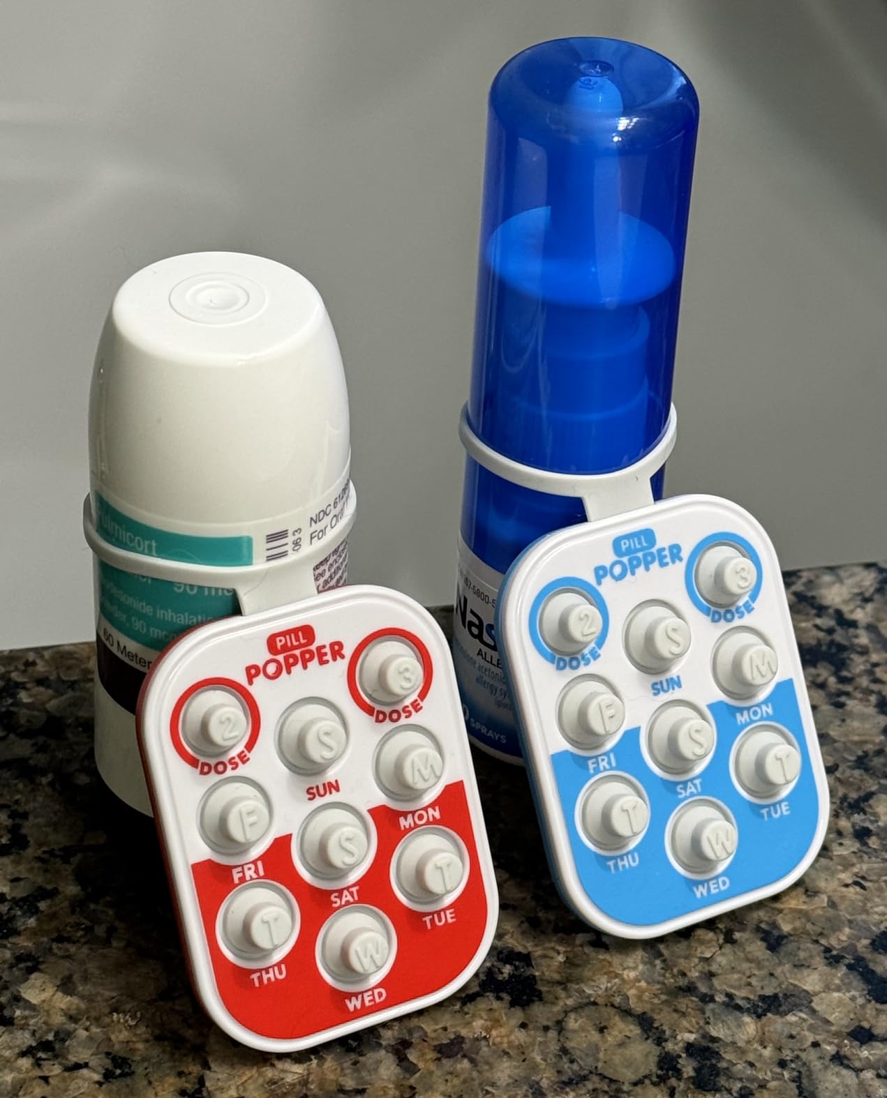 Pill Popper Medication Tracker, Daily Pill Reminder, Small and Portable Memory Aid with Buttons, Attaches to Pill Container, Tracks up to 3 Doses per Day, Multicolor, 3-Pack customer photo 1