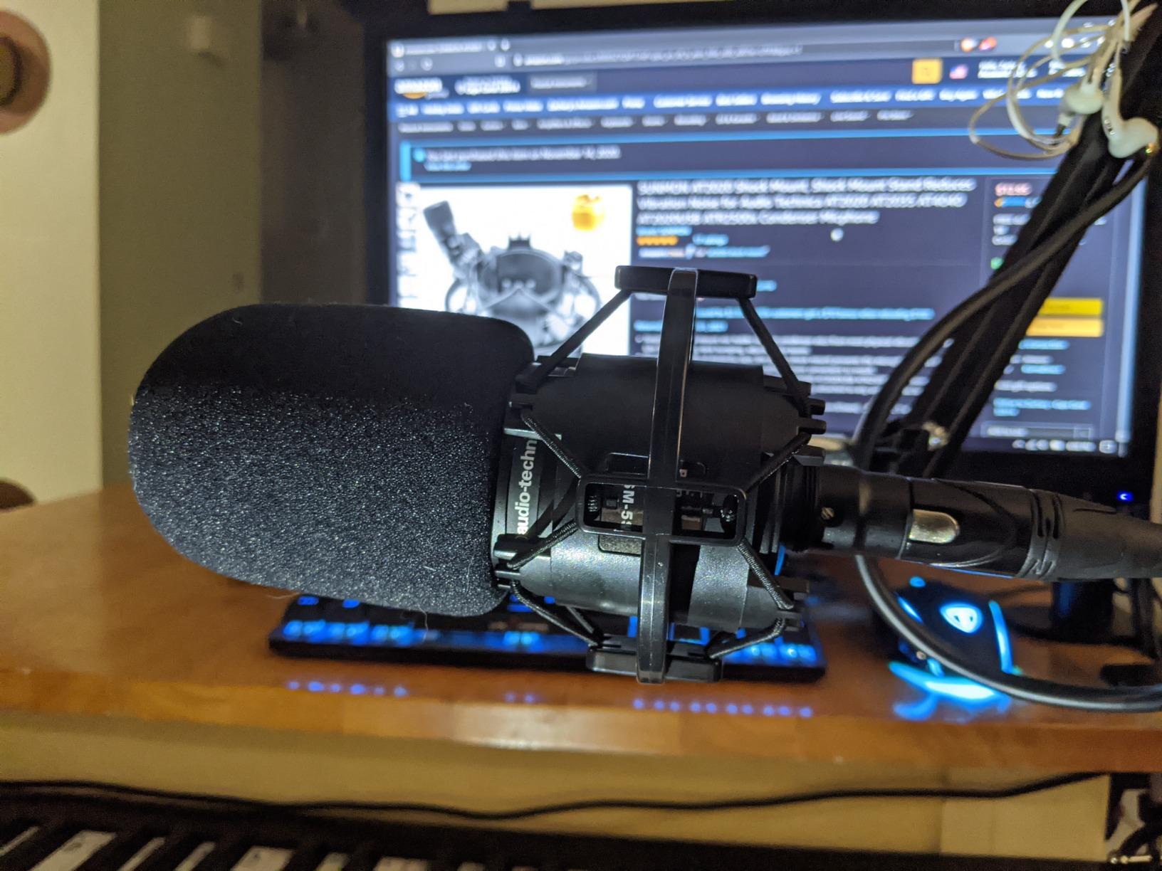 SUNMON AT2020 Shock Mount, Shock Mount Stand Reduces Vibration Noise for Audio Technica AT2020 AT2035 AT4040 AT2020USB ATR2500x Condenser Micphone customer photo 2