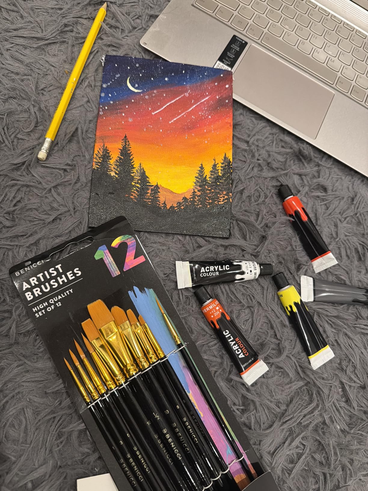 Professional Artist Paint Brush Set of 12 - Painting Brushes Kit for Kids, Adults Fabulous for Canvas, Watercolor & Fabric customer photo 2