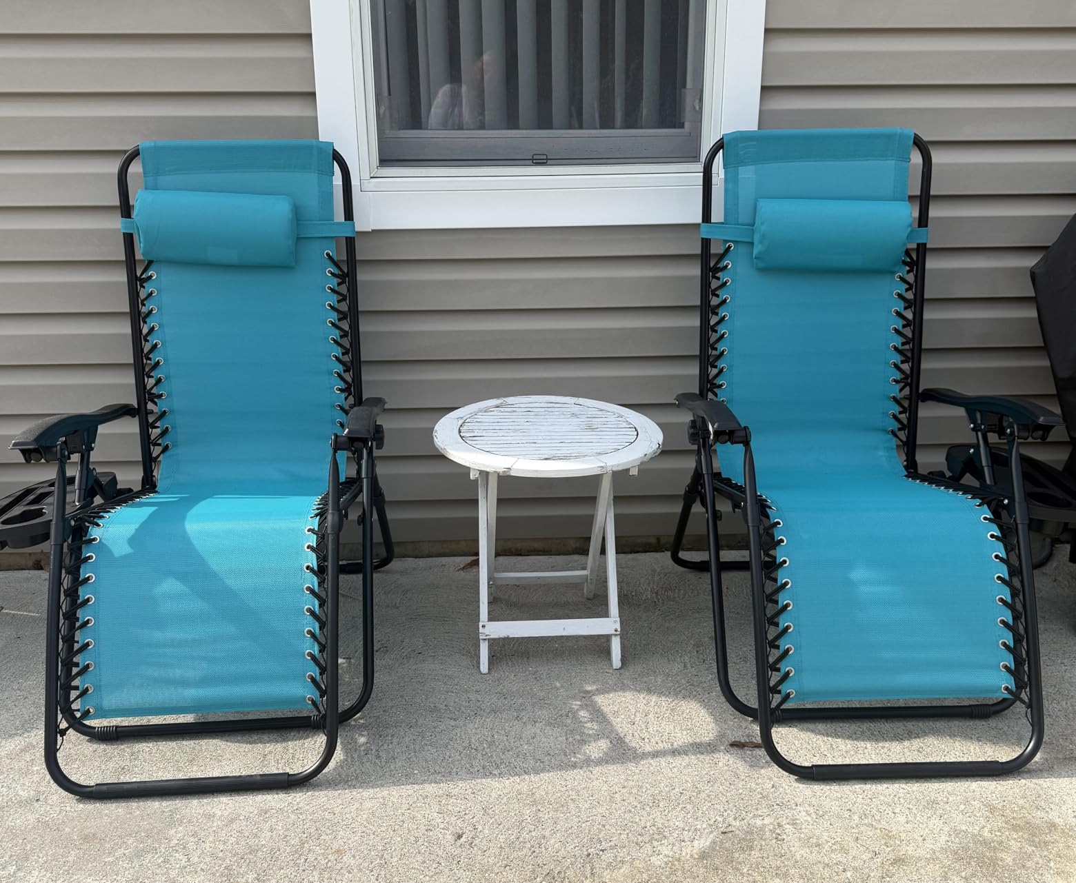 Best Choice Products Set of 2 Adjustable Steel Mesh Zero Gravity Lounge Chair Recliners w/Pillows and Cup Holder Trays - Brown customer photo 2