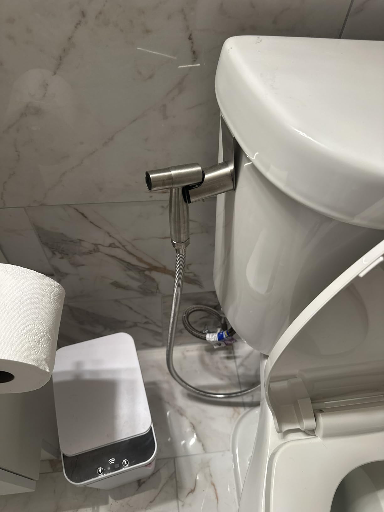 Arofa Handheld Toilet Bidet Sprayer for Toilet-Adjustable Water Pressure Control with Bidet Hose for Feminine Wash, Stainless Steel Brushed Nickel Bidet Faucet Cloth Diaper for Baby Wash customer photo 1