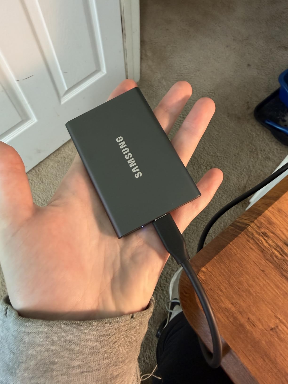 Samsung T7 Portable SSD, 2TB External Solid State Drive, Speeds Up to 1,050MB/s, USB 3.2 Gen 2, Reliable Storage for Gaming, Students, Professionals, MU-PC2T0T/AM, Gray customer photo 2