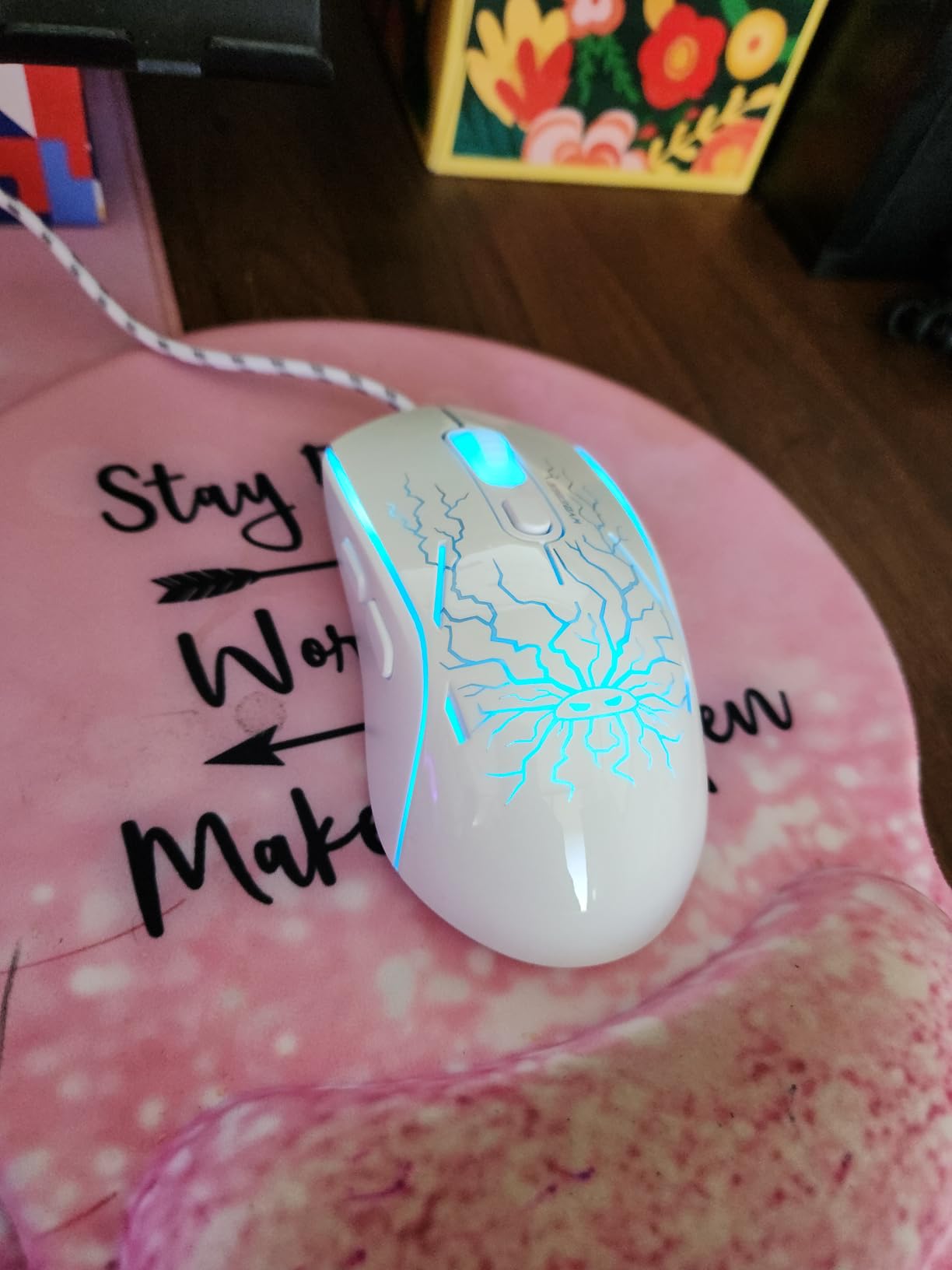 Gaming Keyboard and Mouse Combo, K1 RGB LED Backlit Keyboard with 104 Keys Computer PC Gaming Keyboard for PC/Laptop (Pink) customer photo 1