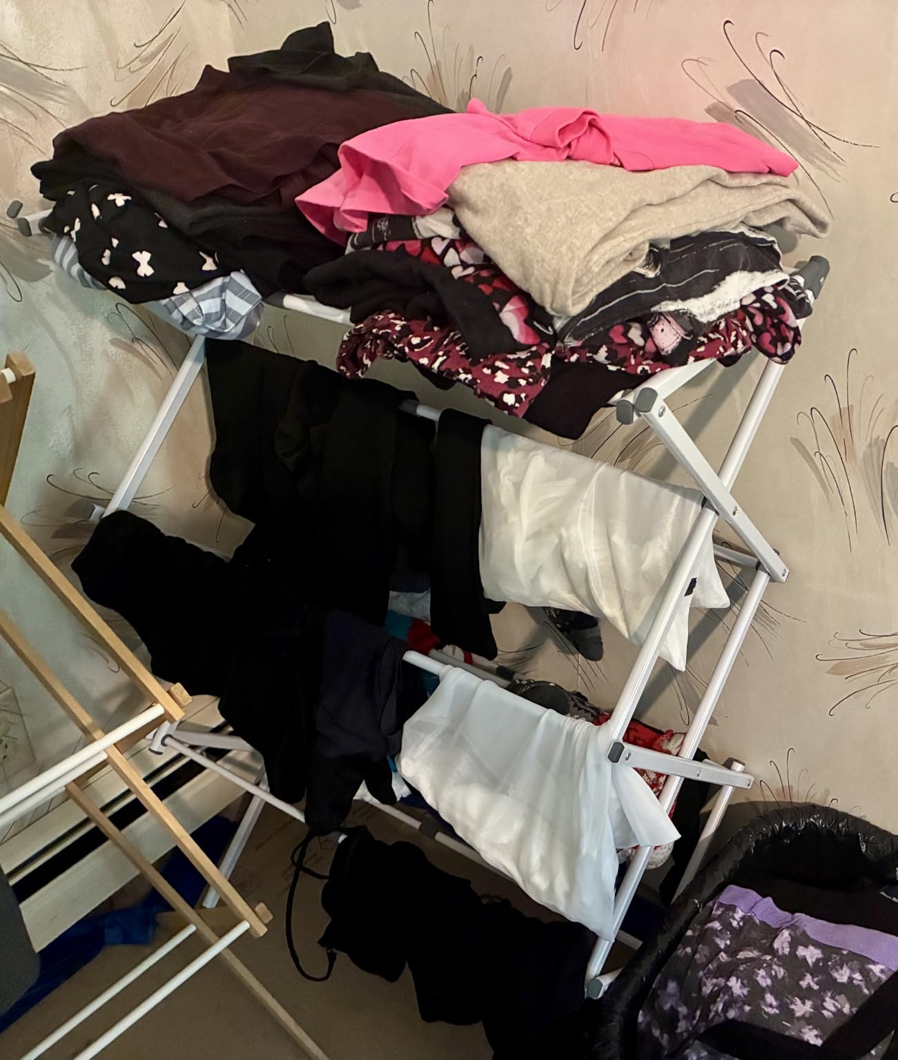 BLACK+DECKER 3 Tier Expandable Collapsing Foldable Laundry Rack for Air Drying Clothing, Space Saving Heavy Duty Lightweight Metal Drying Rack(Silver) customer photo 2