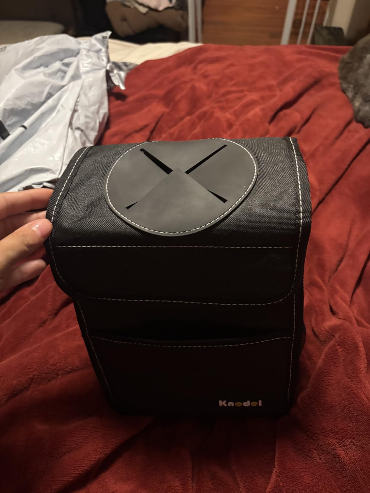 K KNODEL 2 Gallon Black Leak-Proof Waterproof Car Trash Can with Lid customer photo 2