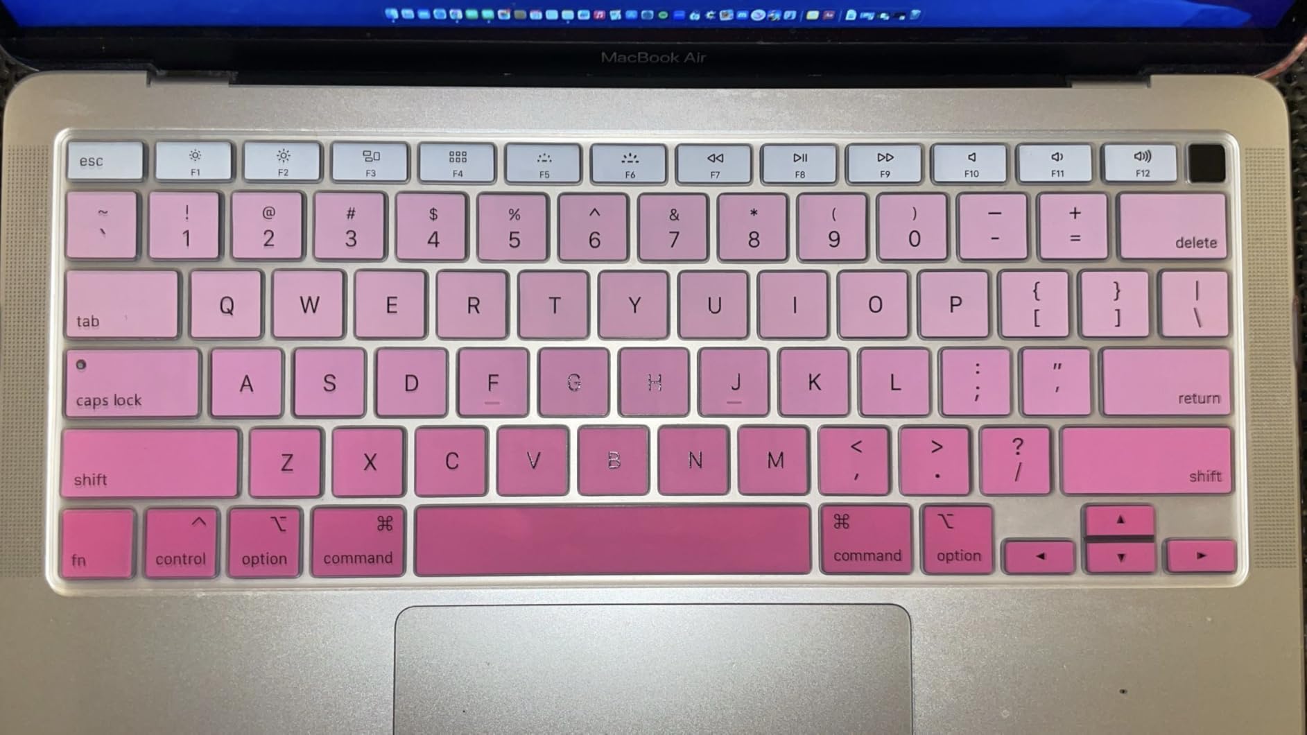 ProElife Ultra Thin Silicone Keyboard Cover Skin for MacBook Air 13 Inch 2021 2020 with Touch ID (MODEL A2179 and A2337 Apple M1 Chip, US Layout) Keyboard Accessories Protector (Ombre Blue) customer photo 1