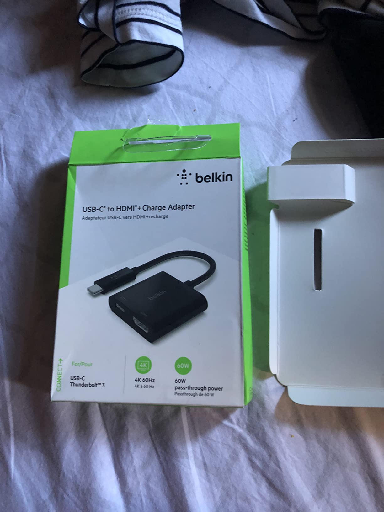 Belkin USB C to HDMI Adapter + USBC Charging Port to Charge While You Display, Supports 4K UHD Video, Passthrough Power up to 60W for Connected Devices customer photo 2