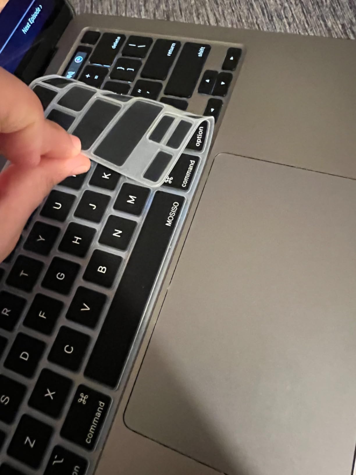 MOSISO Keyboard Cover Compatible with MacBook Pro 13 inch M2 2023, 2022, 2021 2020 M1 A2338 A2289 A2251&Compatible with MacBook Pro 16 2020 2019 A2141 Touch ID,Protective Silicone Skin, Black customer photo 2