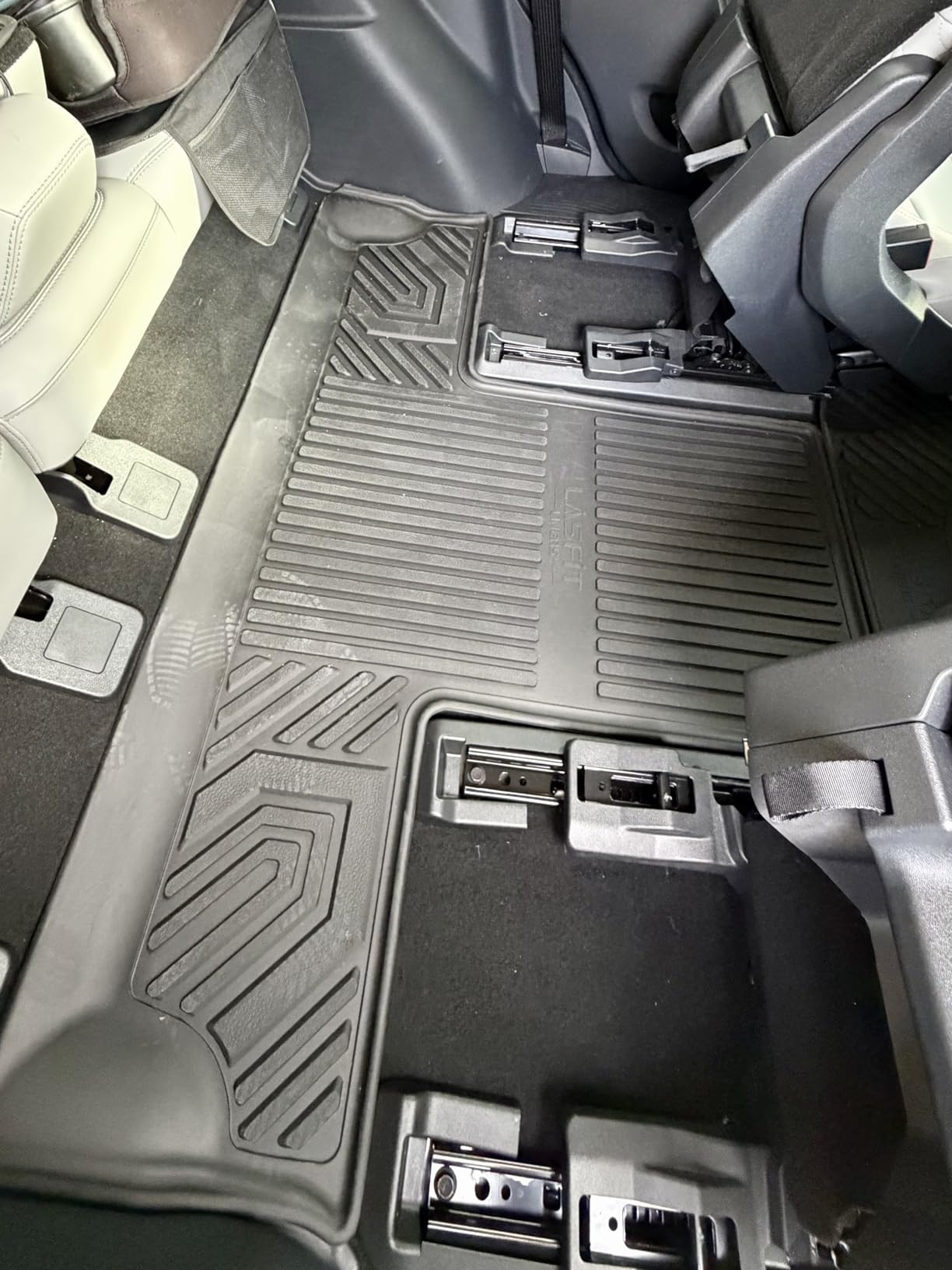 LASFIT Floor Mats for Ford F-150 2015-2026 | F150 Lightning 2022-2025 SuperCrew (Rear w/o Fold Flat Storage) Carpet Floor All Weather Protector TPE Truck Liners- 1st & 2nd Row, 3pcs Black customer photo 1