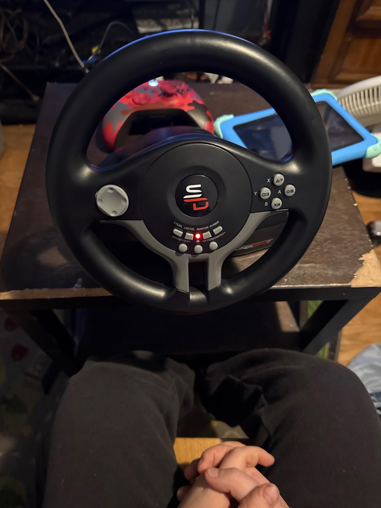SUBSONIC - Superdrive SV250 Steering Wheel. Racing Wheel with pedals and Gearshift Paddles - 22 cm Diameter, 180° Rotation Angle - For Nintendo Switch 2 - Switch - PS4 - Xbox Series X/S, Xbox One & PC customer photo 1