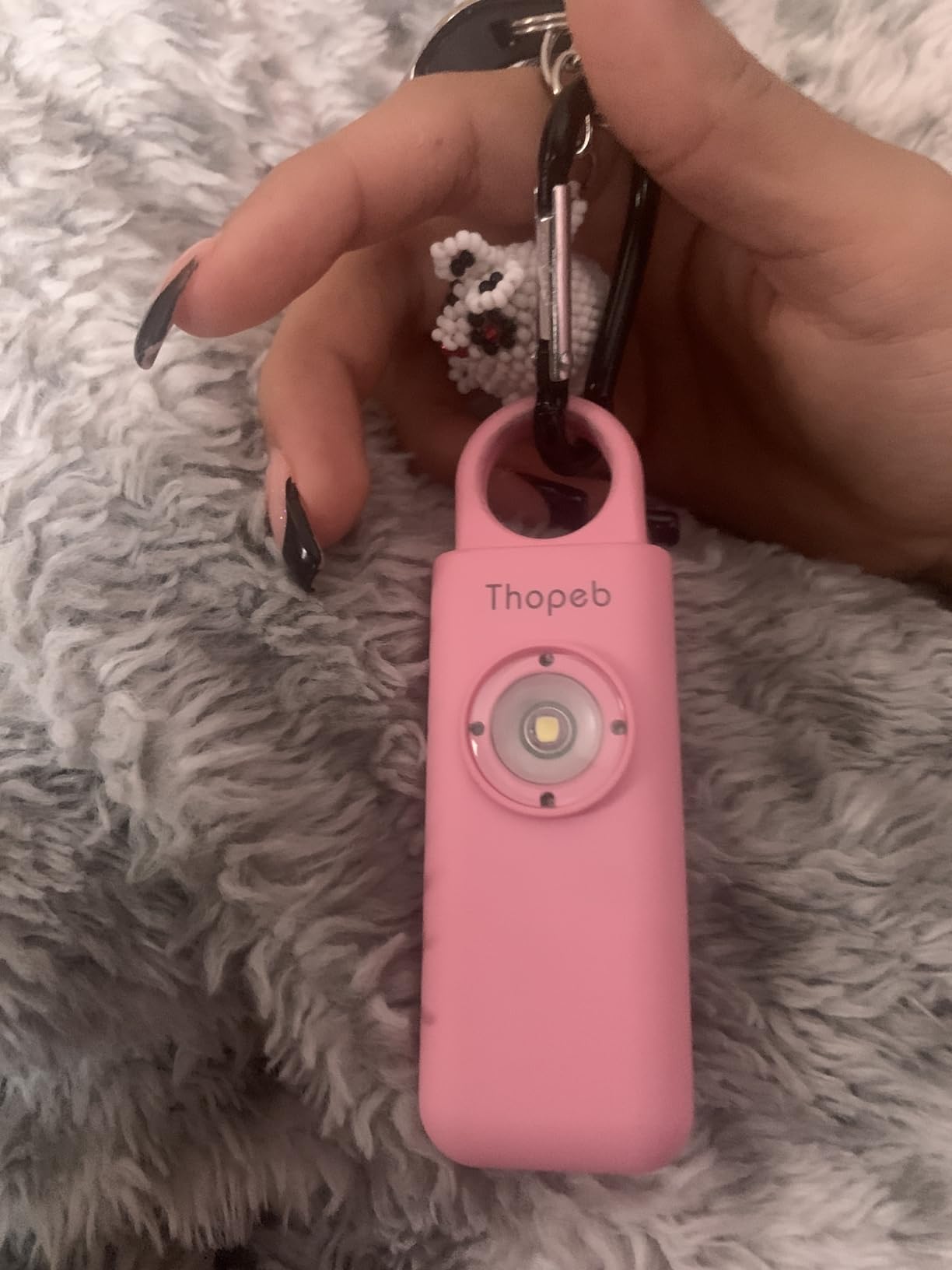 Thopeb-The Original Personal Safety Alarm for Women Self Defense - Elders & Kids Self Defense Keychain Siren - 135dB Loud Siren Bird Sound (Charcoal) customer photo 1