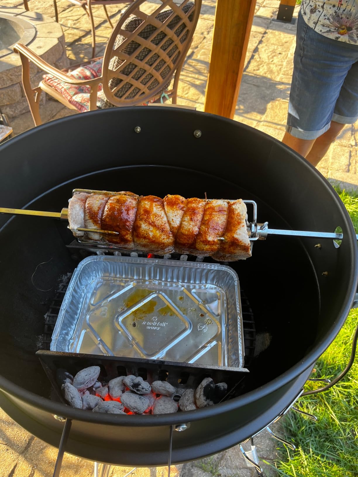 SHINESTAR Upgraded Rotisserie Kit for All Weber 22-Inch Kettle Charcoal and Other Similar Size Grills, Sturdy & Well Balanced, Part# 2290 customer photo 1