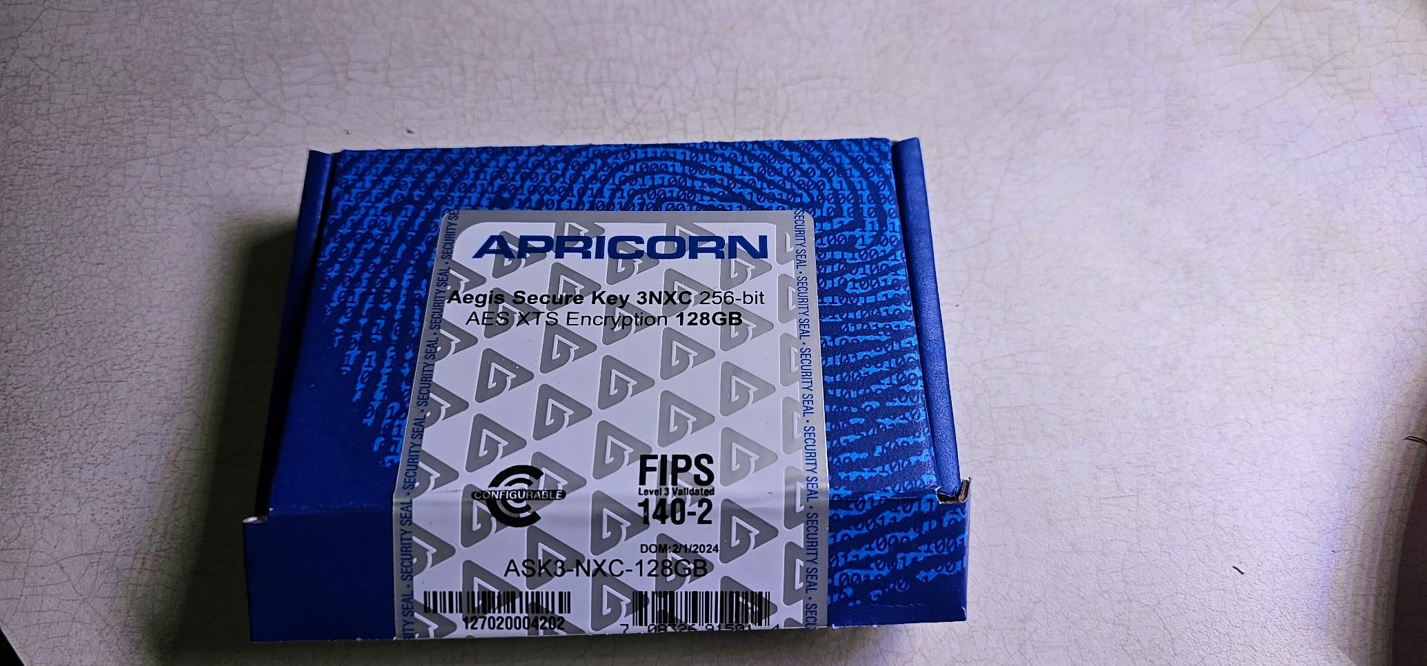 Apricorn 128GB Aegis Secure Key 3 NXC 256-Bit Hardware-Encrypted USB 3.2 Type C Flash Drive, FIPS 140-3 Level 3 Validated customer photo 2