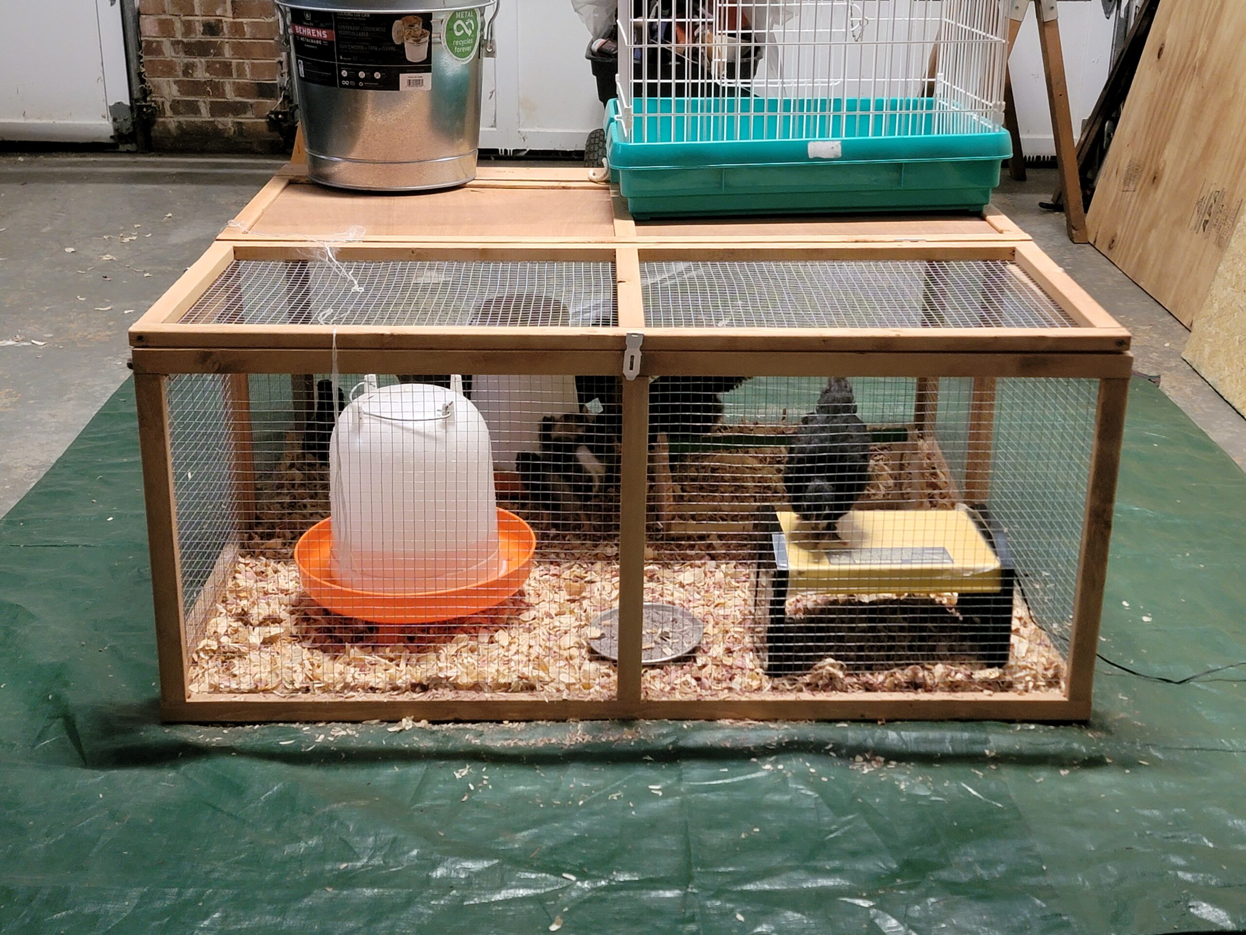 Magshion Foldable Chicken Coop Rabbit Hutch Outdoor, Pet Cage House Wood Small Animal Poultry Cage Run with Openable Roof for Ourdoor Backyard, 45.5 Inch, No Assembly Required customer photo 1
