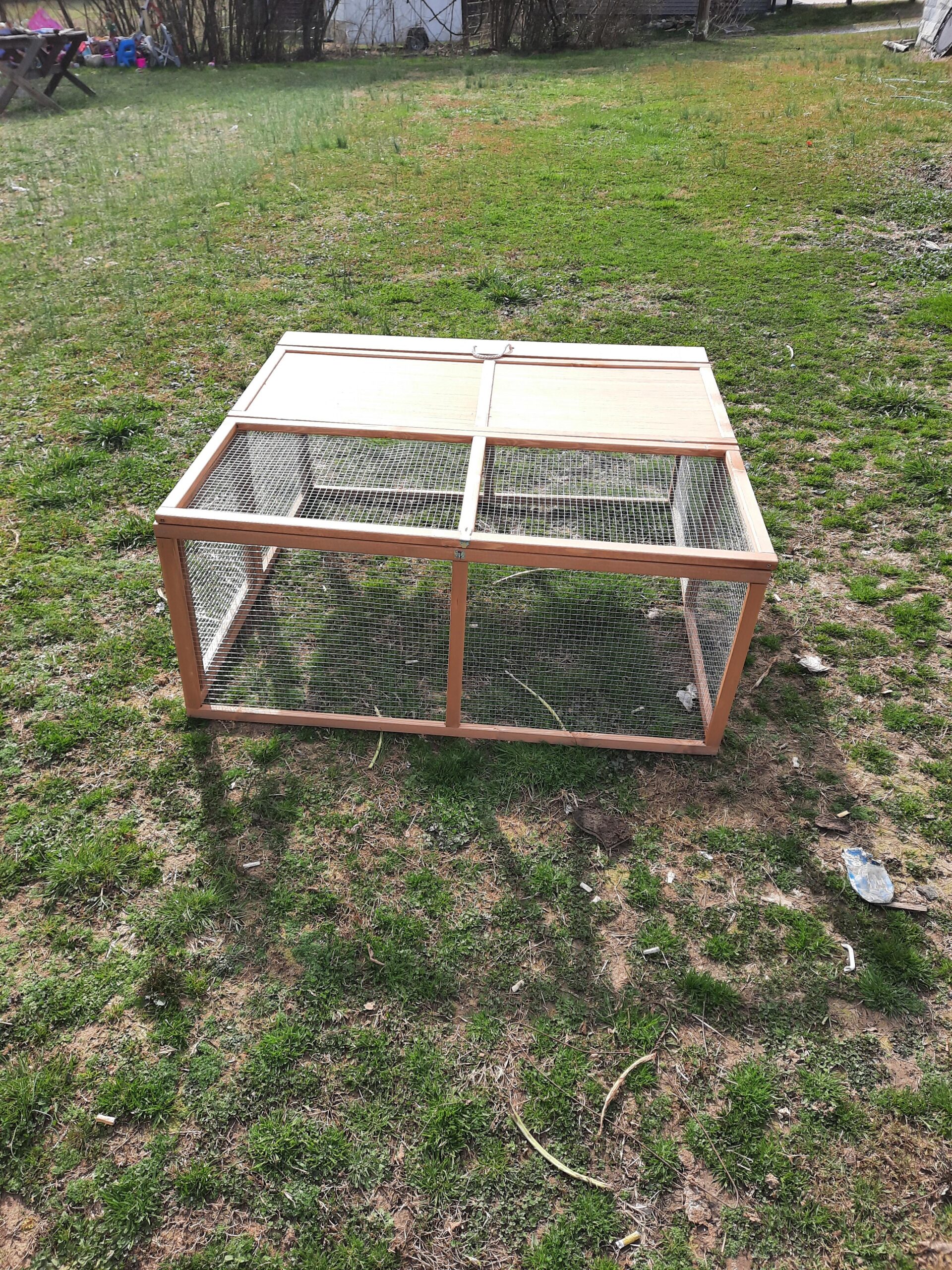Magshion Foldable Chicken Coop Rabbit Hutch Outdoor, Pet Cage House Wood Small Animal Poultry Cage Run with Openable Roof for Ourdoor Backyard, 45.5 Inch, No Assembly Required customer photo 2
